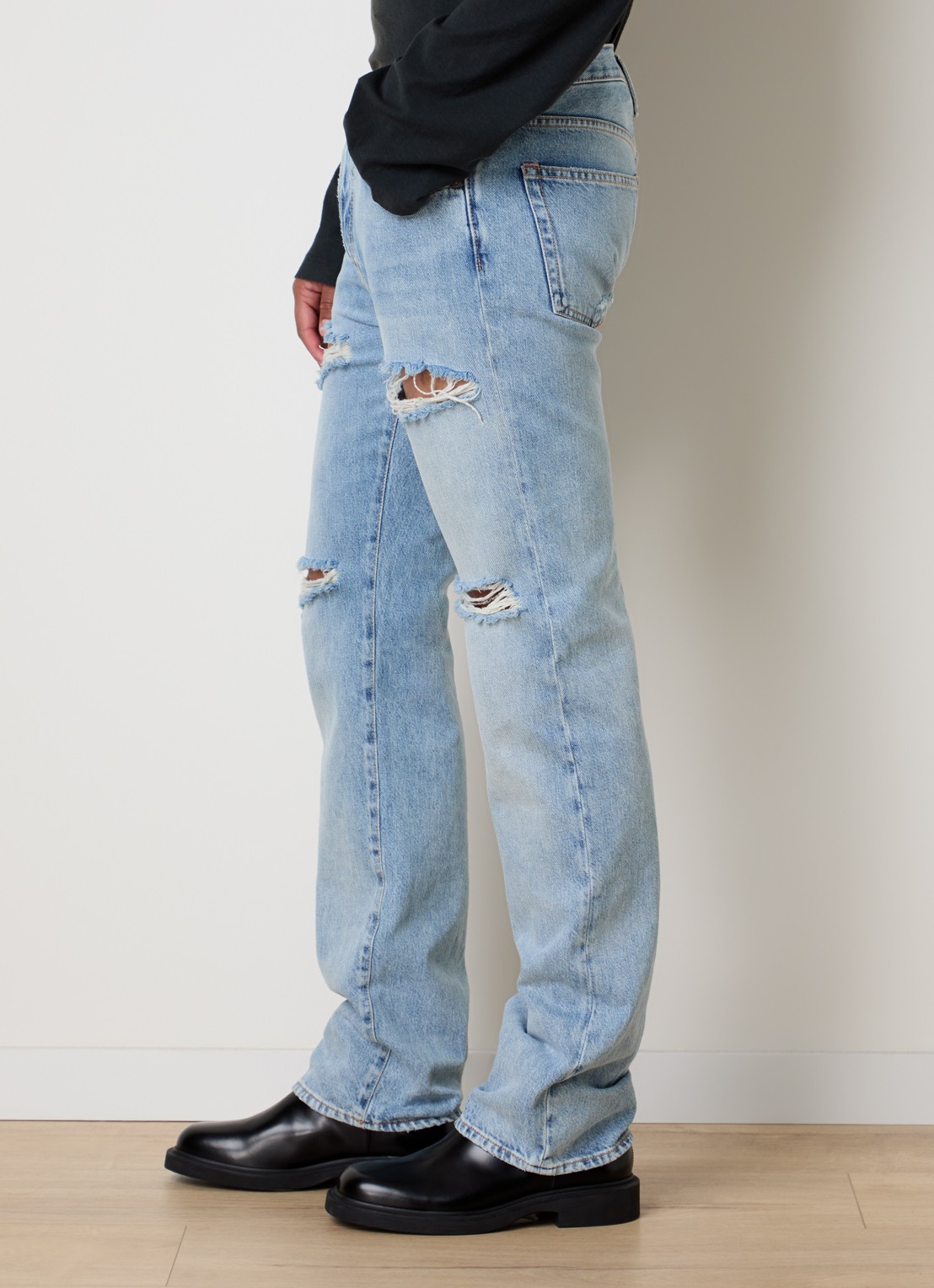 Acne Studios 1996 slim fit jeans met destroyed afwerking - detail 5 indigo