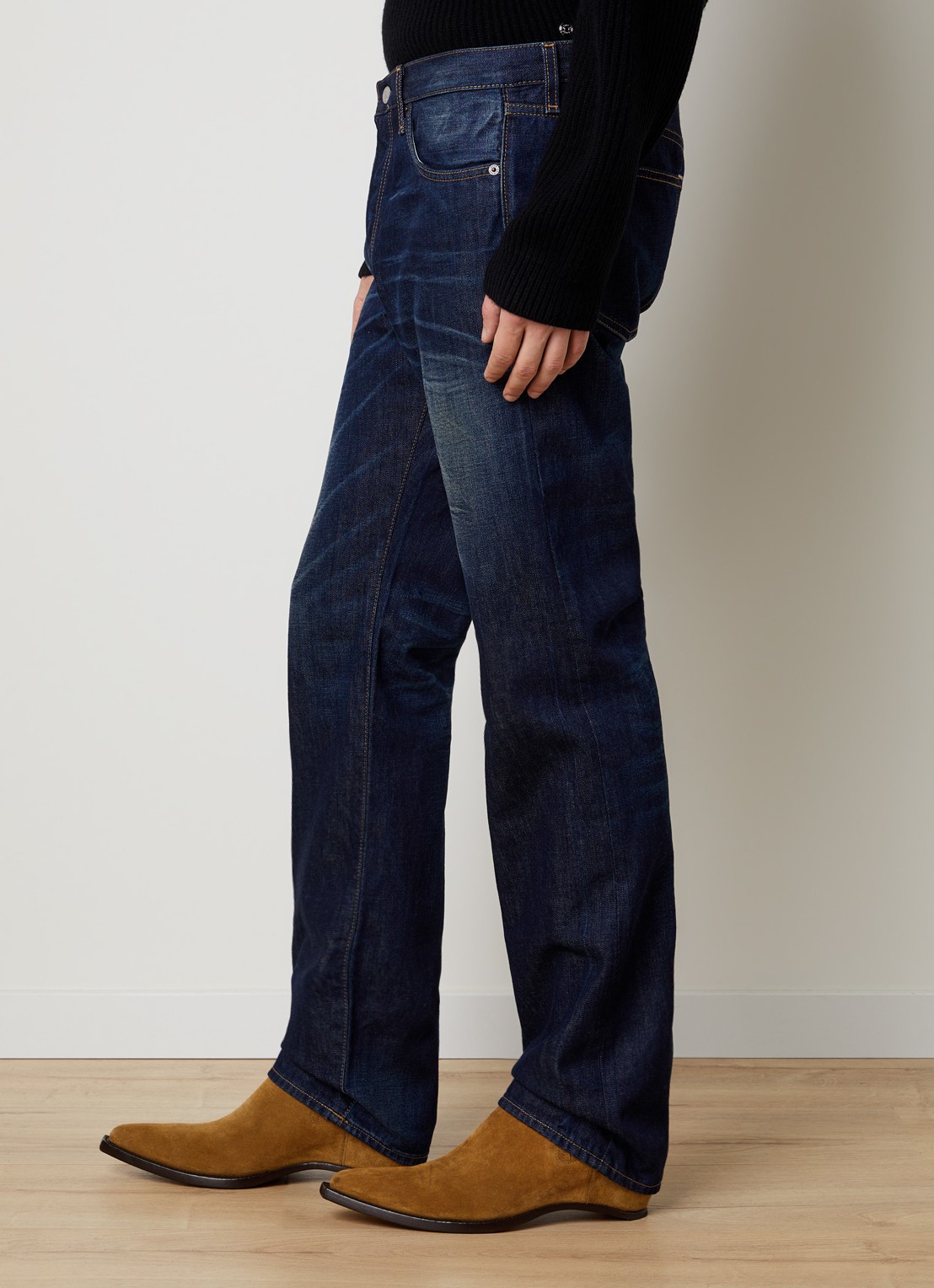 Acne Studios 1996M straight leg jeans met donkere wassing - detail 2 indigo