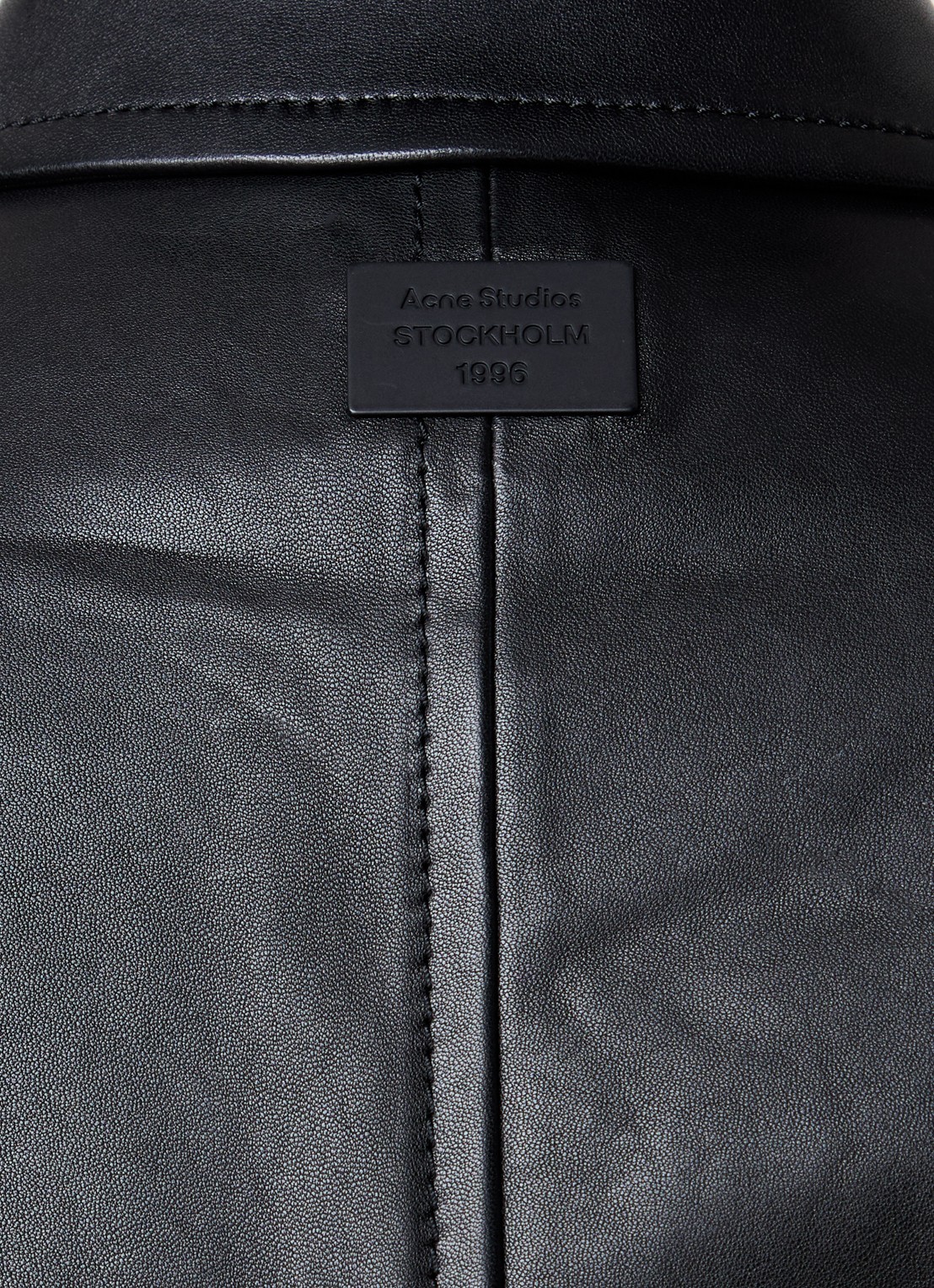 Acne Studios Bikerjack van lamsleer met steekzakken - detail 4 zwart
