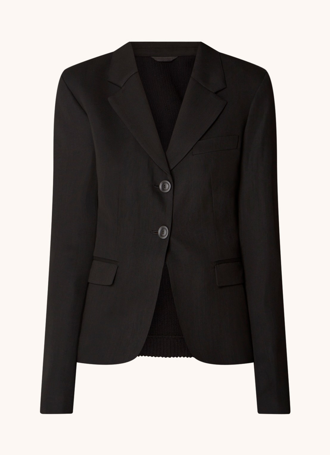 Acne Studios Blazer in wolblend met ribgebreid achterpand - voorkant 3 zwart
