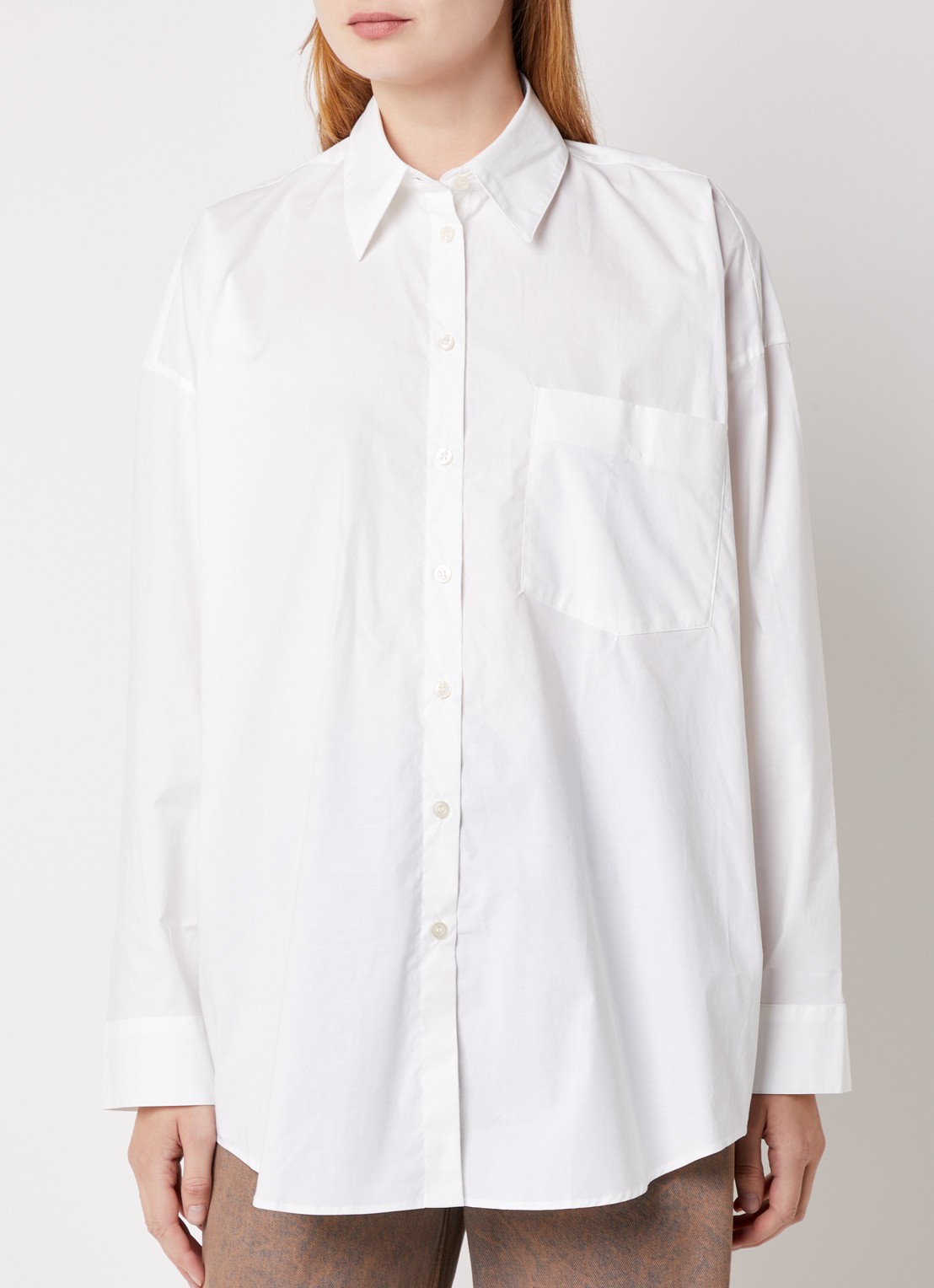 Acne Studios Blouse met borstzak en stretch - detail 2 wit