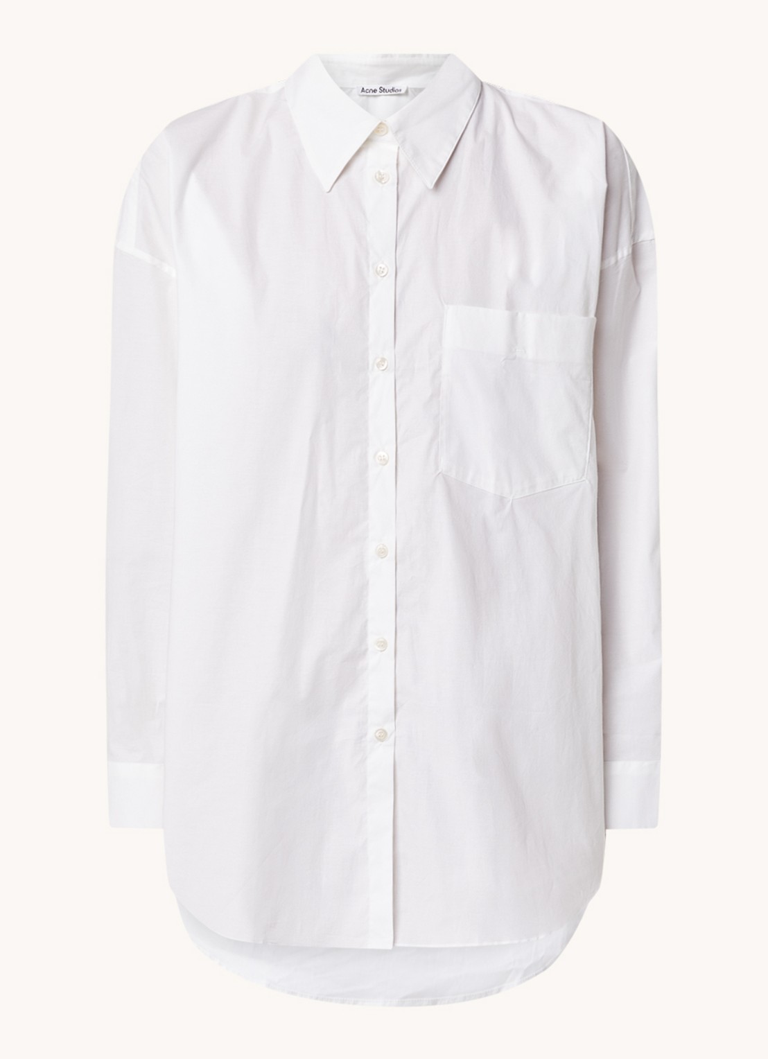Acne Studios Blouse met borstzak en stretch - voorkant 4 wit