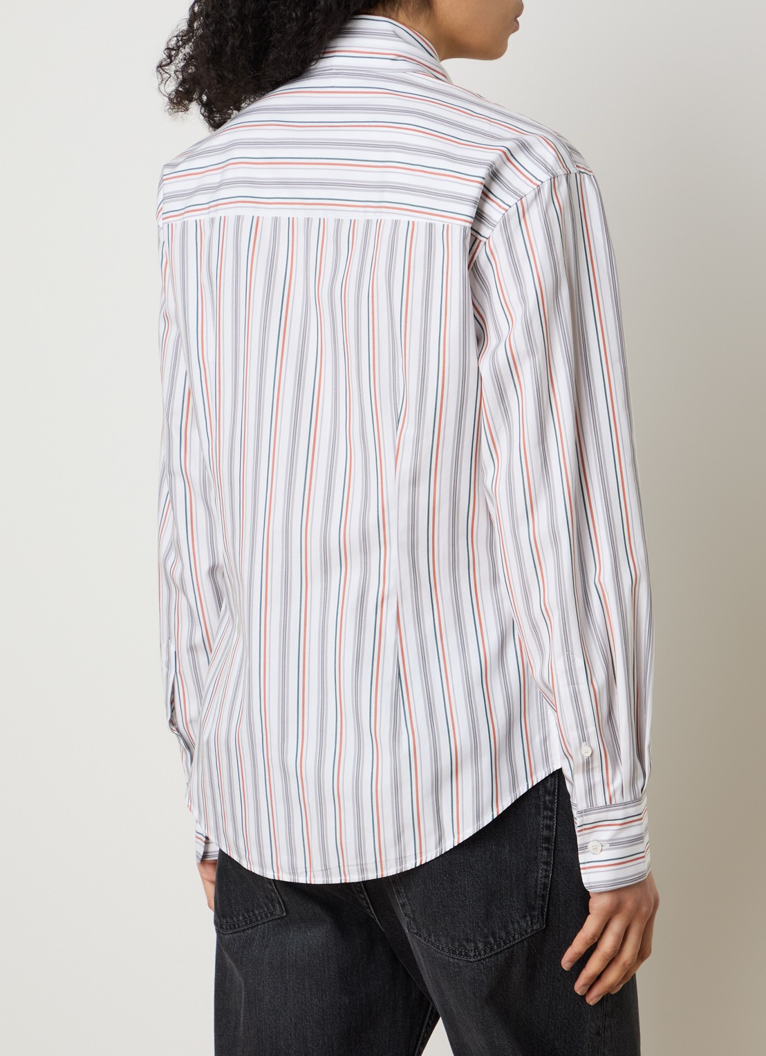 Acne Studios Blouse met streepprint en sjaalkraag - achterkant 5 grijs
