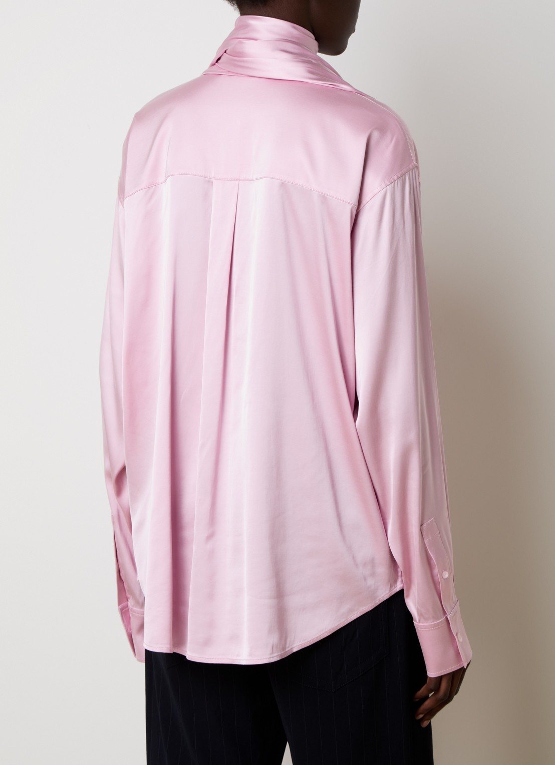 Acne Studios Blouse van satijn - achterkant roze