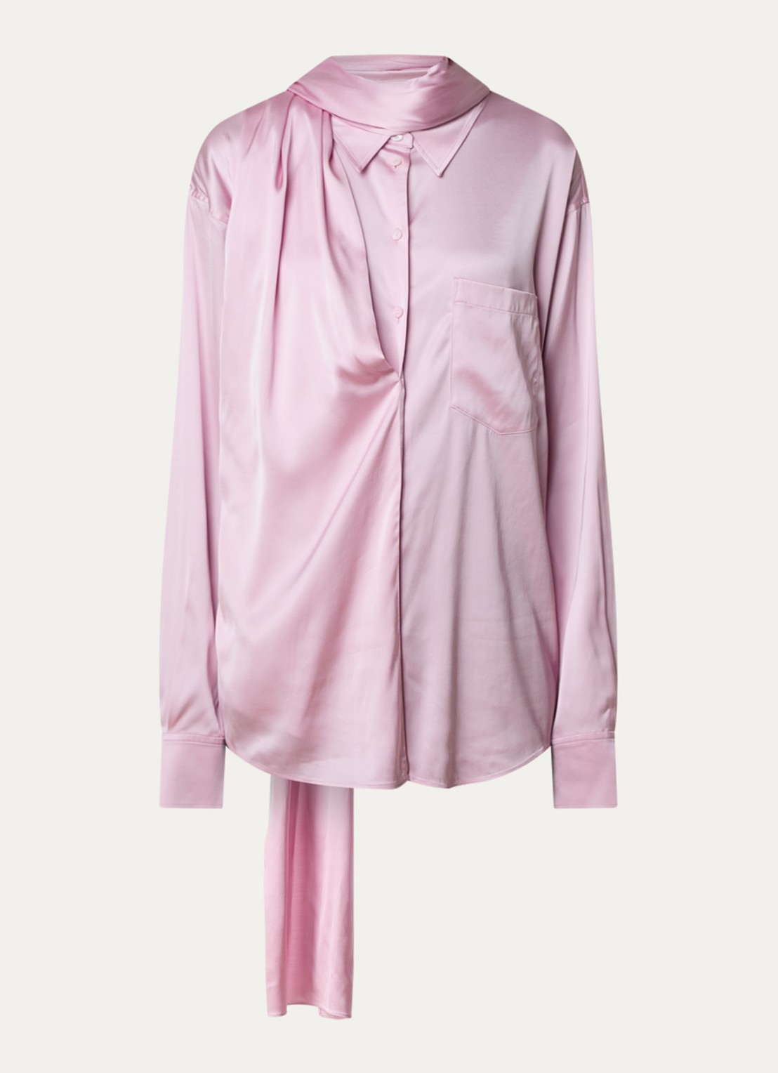 Acne Studios Blouse van satijn - voorkant 4 roze