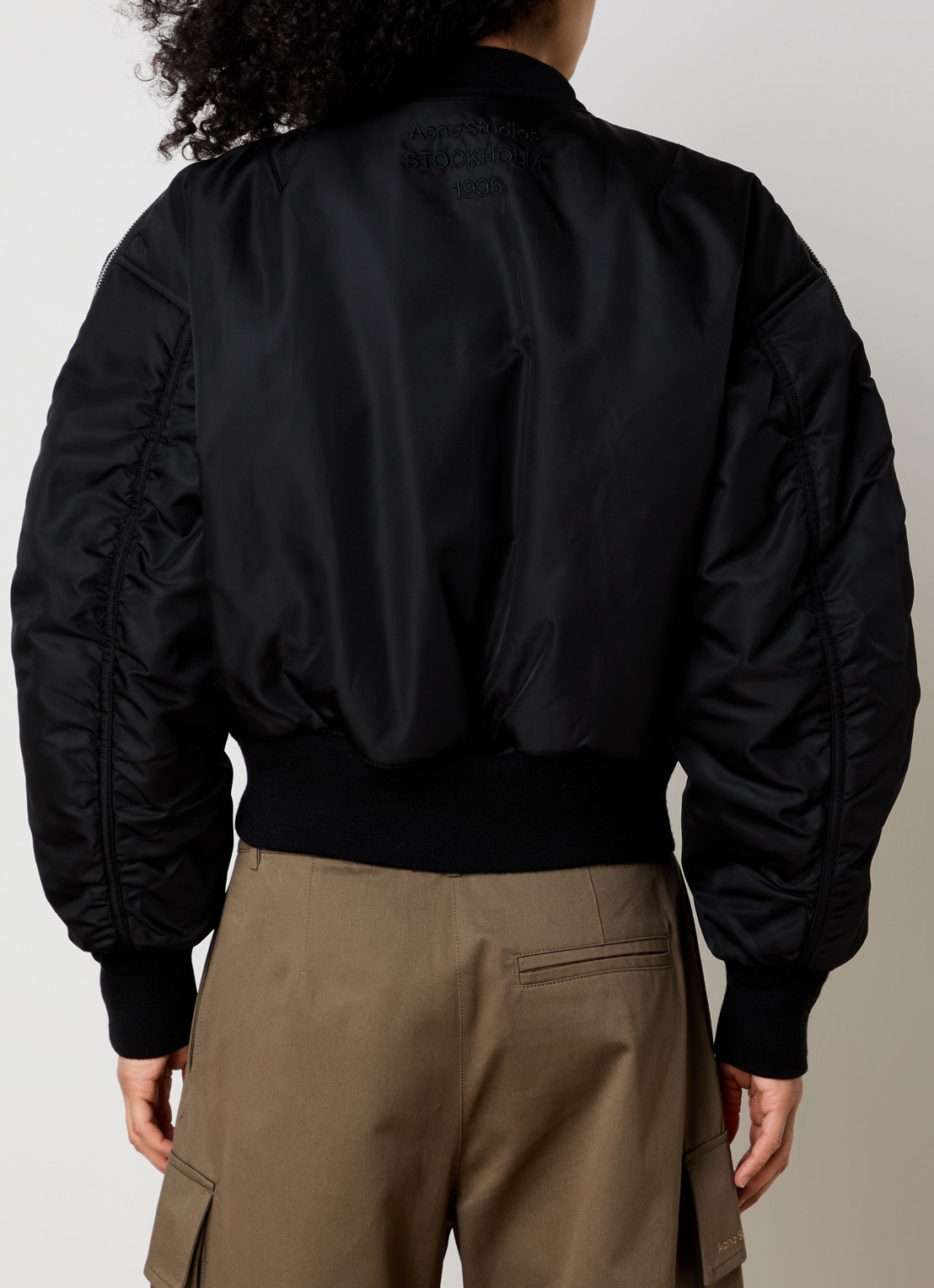 Acne Studios Bomberjack met klepzakken - achterkant 3 zwart
