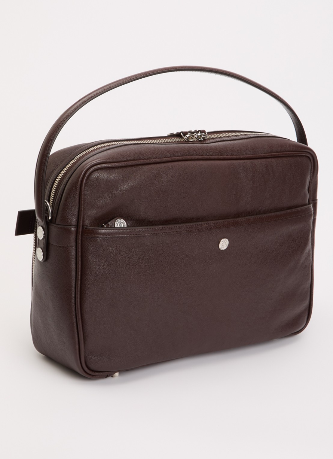 Acne Studios Camero schoudertas van kalfsleer - achterkant 6 chocoladebruin
