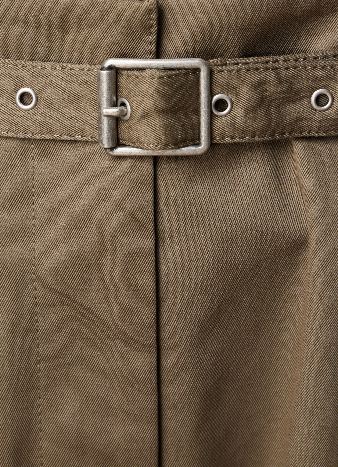 Acne Studios Cropped high waist loose fit cargobroek met steekzakken - detail 4 legergroen