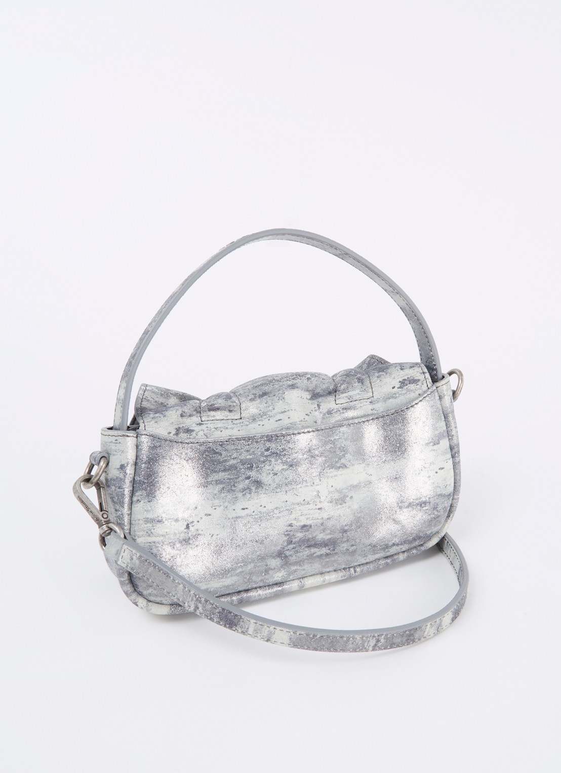 Acne Studios Crossbodytas van kalfsleer met afneembare schouderriem - achterkant 7 grijs
