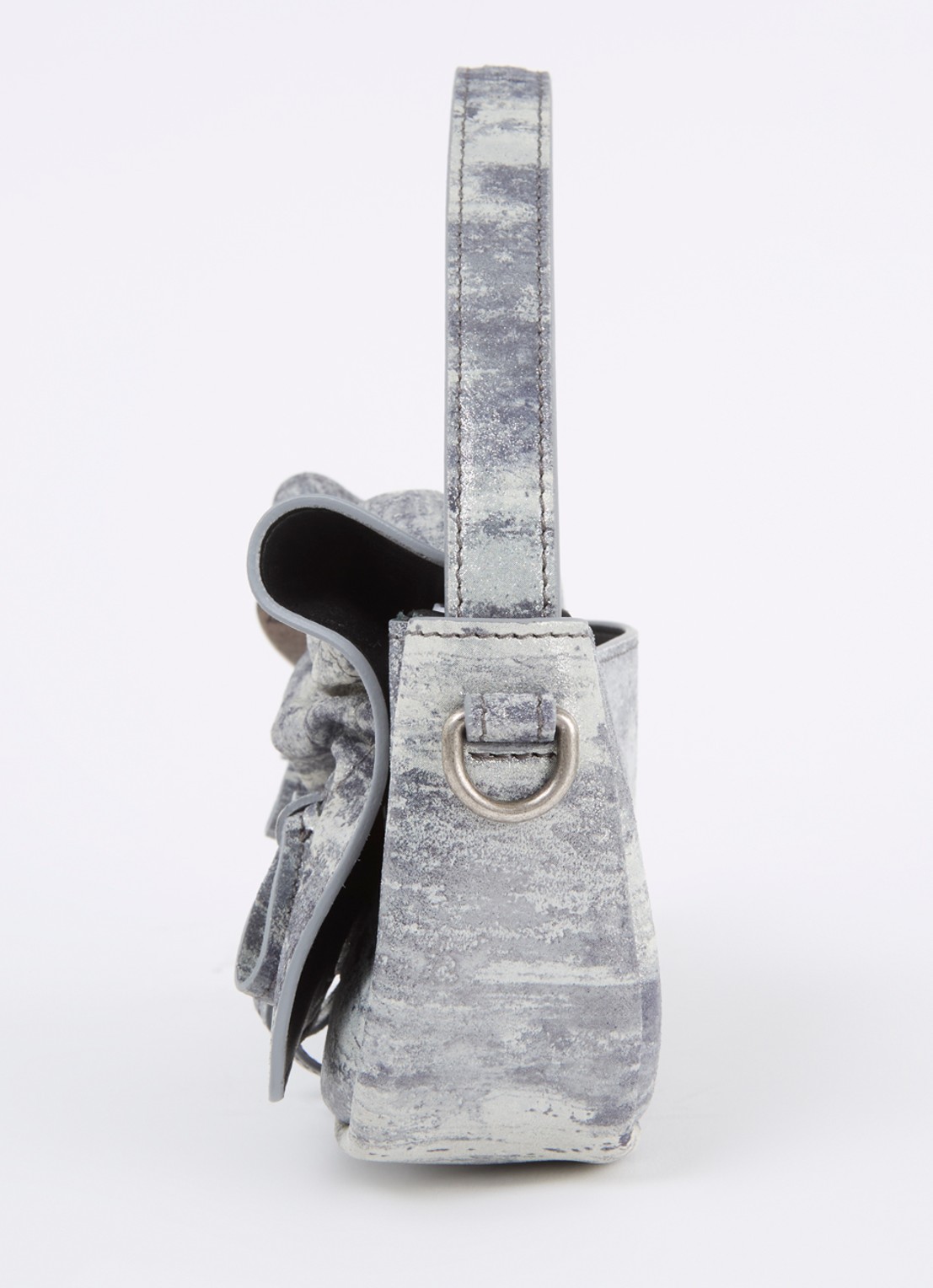 Acne Studios Crossbodytas van kalfsleer met afneembare schouderriem - detail 2 grijs