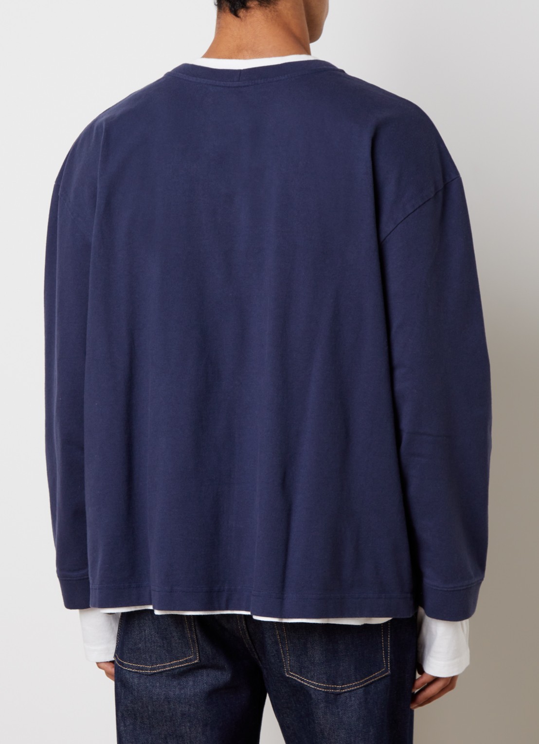 Acne Studios Ericka Registered longsleeve met logo - achterkant indigo