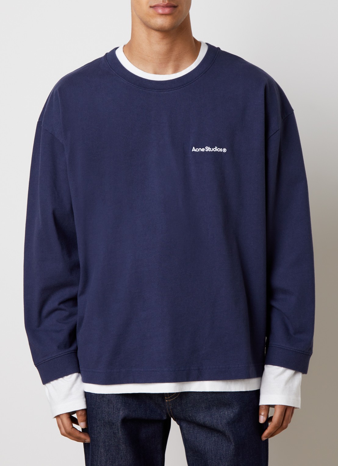 Acne Studios Ericka Registered longsleeve met logo - detail 4 indigo
