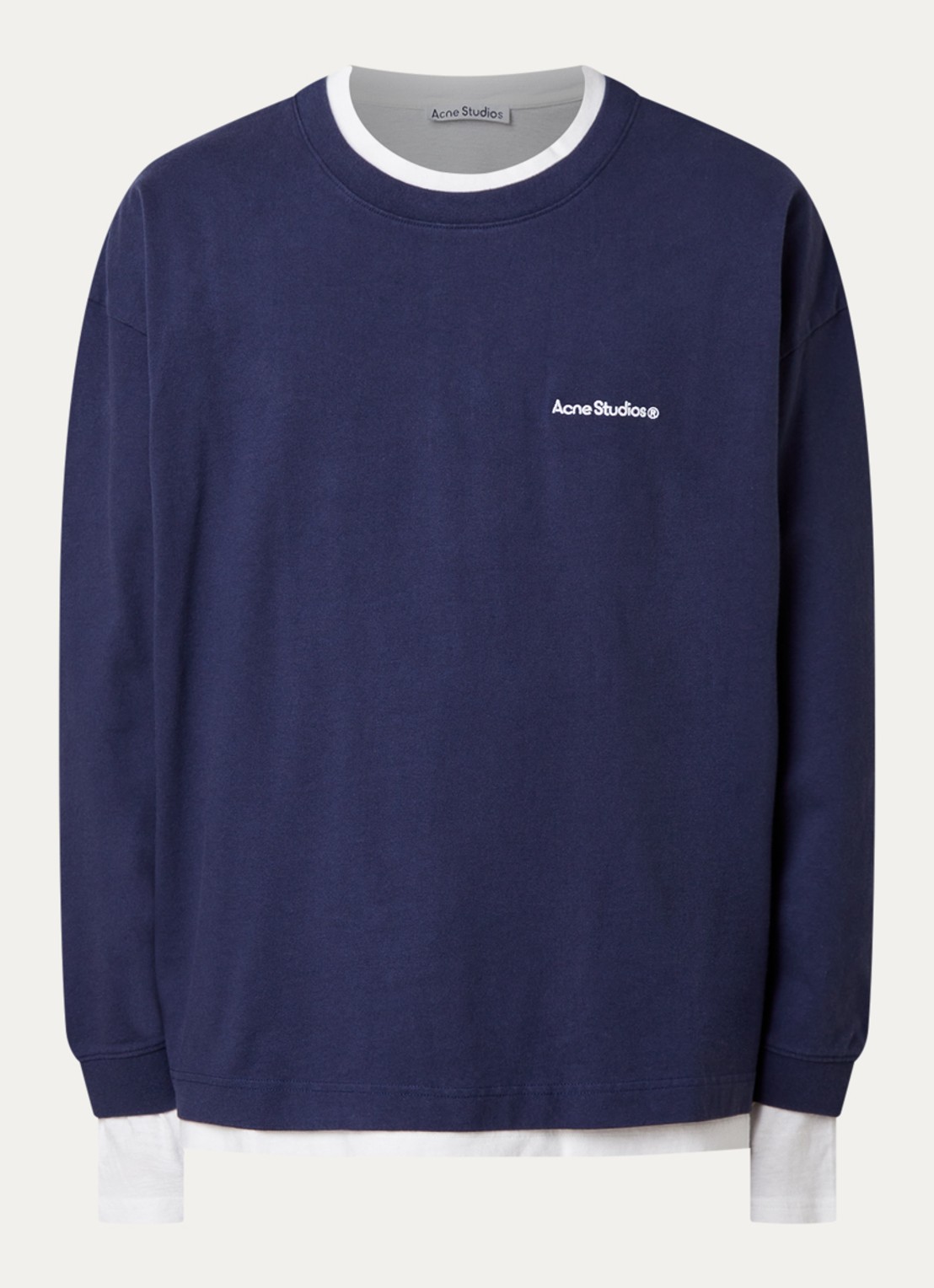 Acne Studios Ericka Registered longsleeve met logo - voorkant 2 indigo