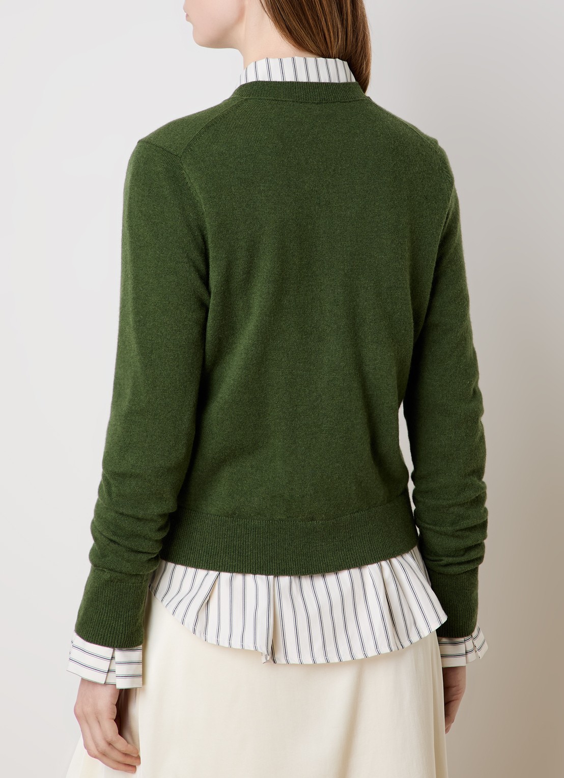 Acne Studios Fijngebreid vest in wolblend - achterkant 5 groen