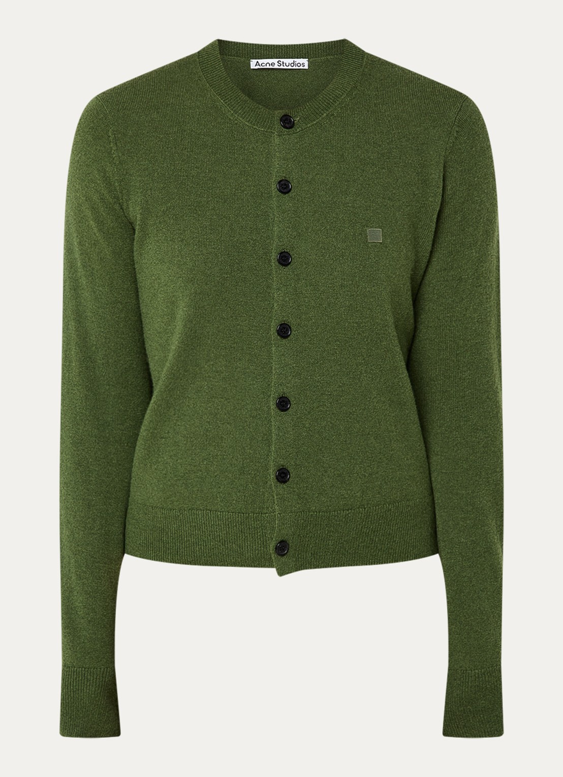 Acne Studios Fijngebreid vest in wolblend - voorkant 3 groen