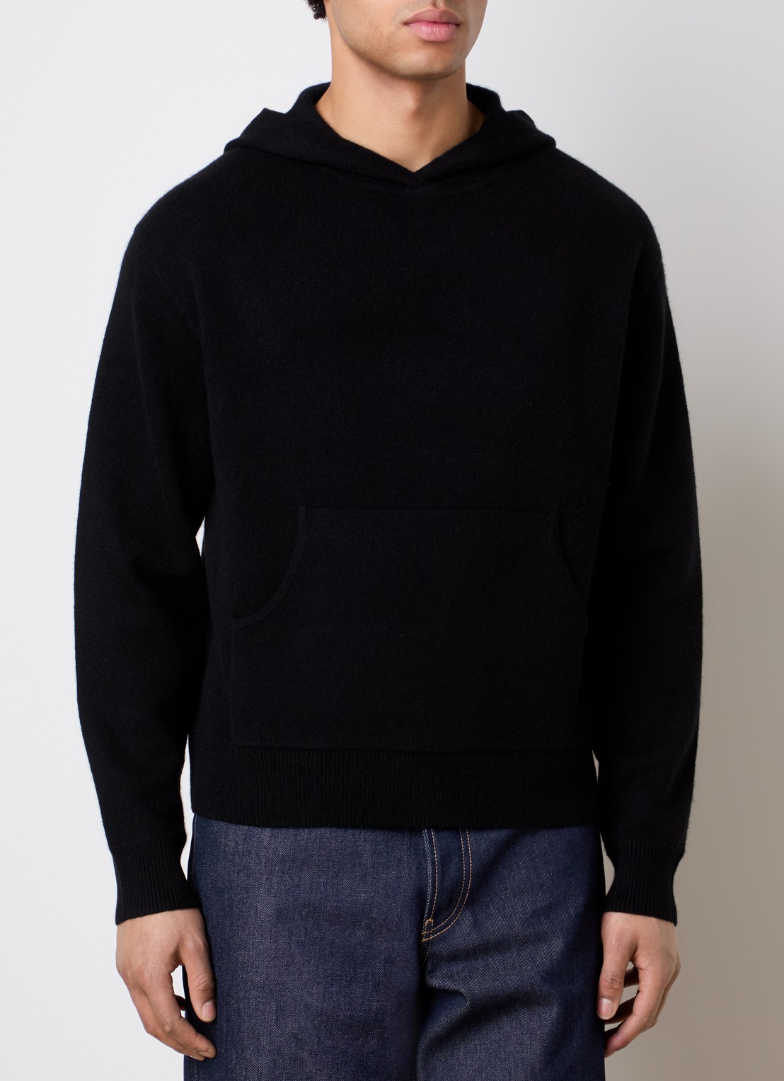 Acne Studios Fijngebreide hoodie in kasjmierblend - achterkant 3 zwart