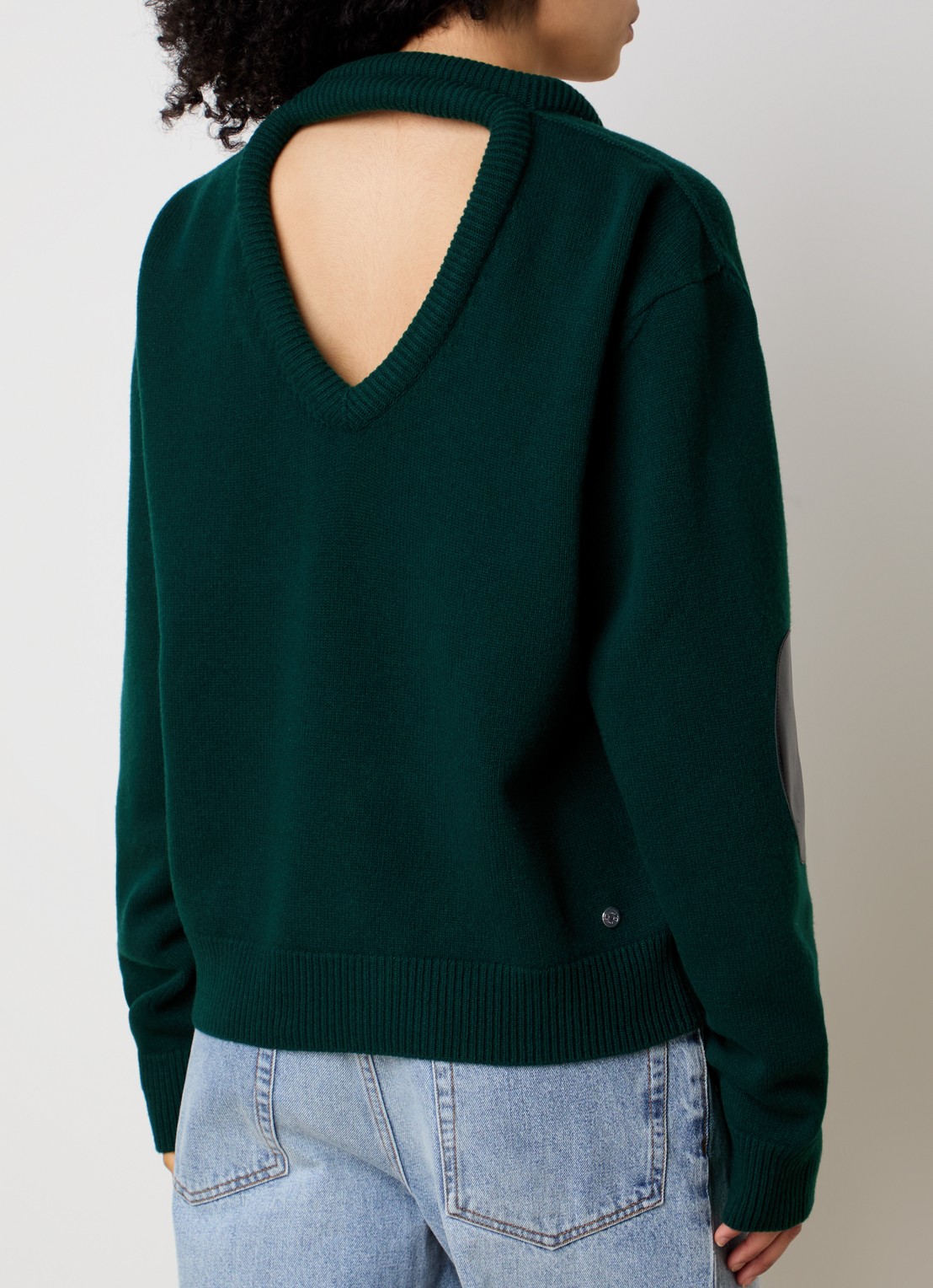 Acne Studios Fijngebreide pullover van wol - achterkant donkergroen