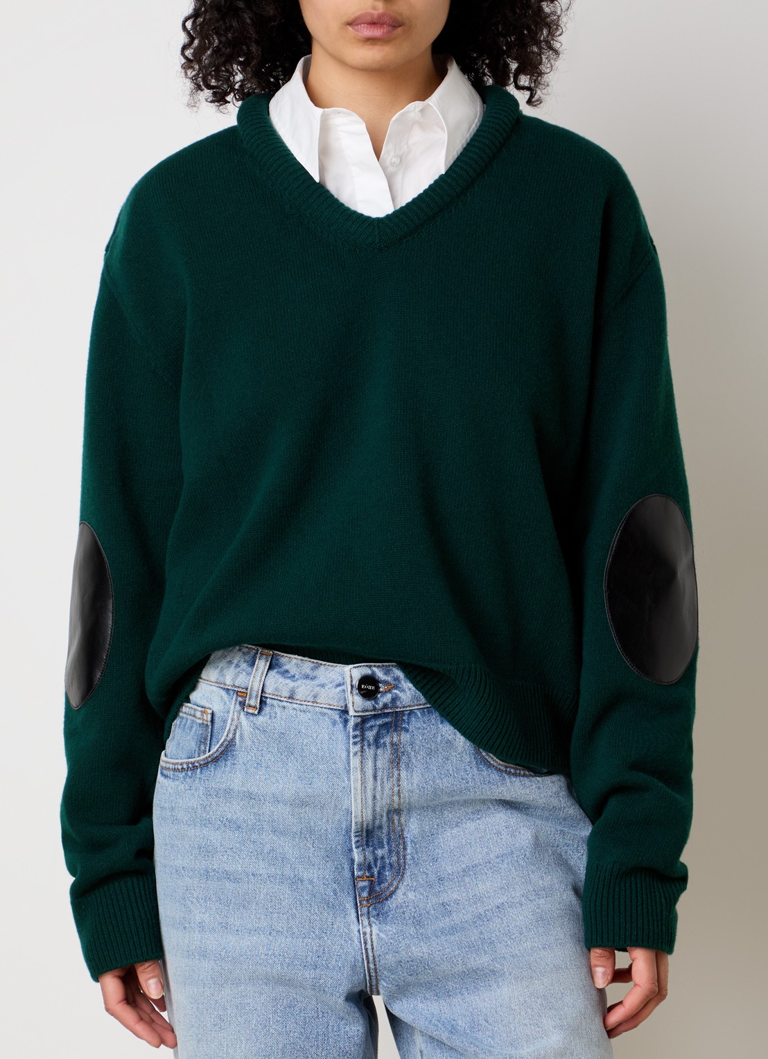 Acne Studios Fijngebreide pullover van wol - detail 2 donkergroen