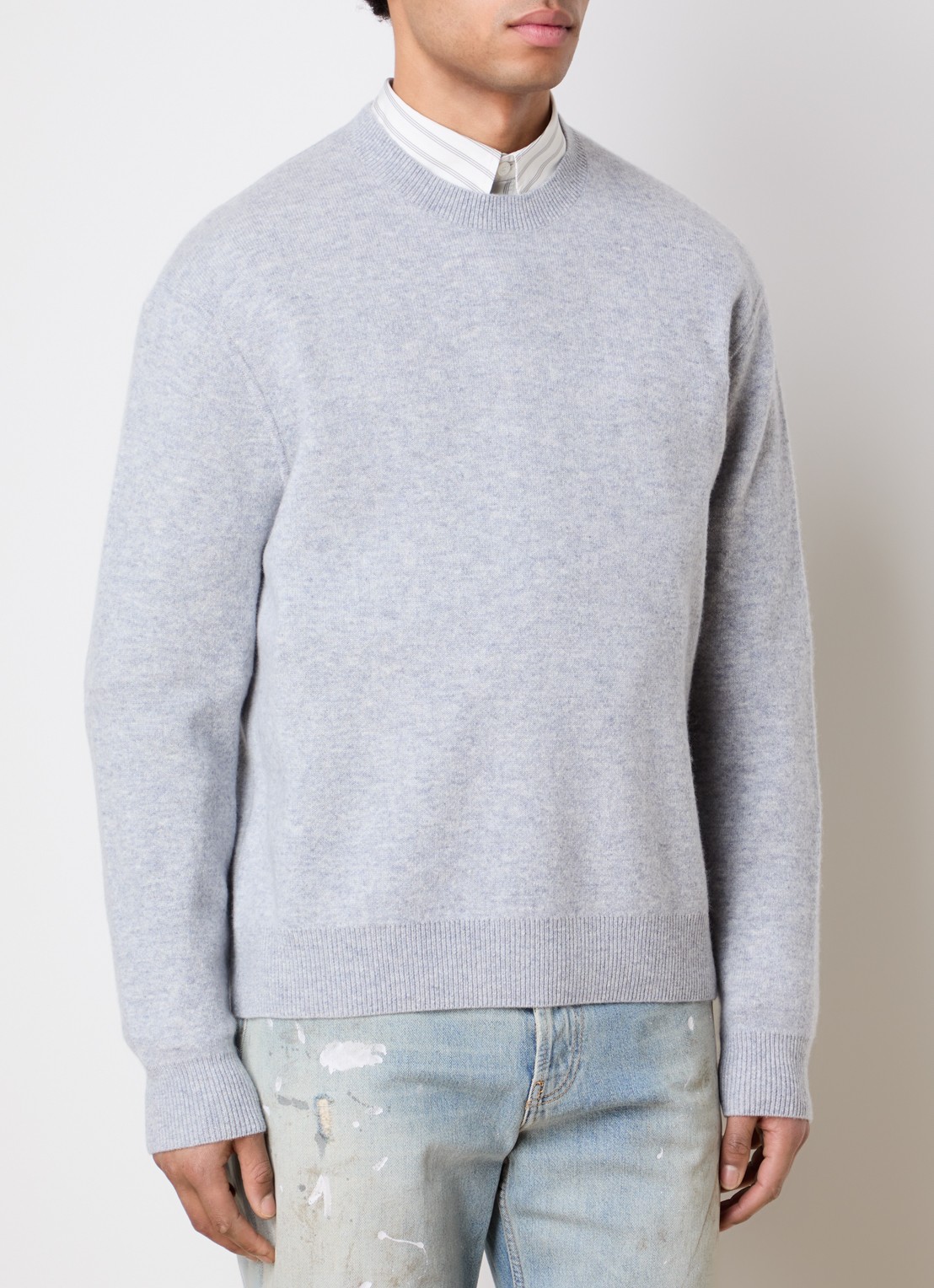 Acne Studios Fijngebreide trui in kasjmierblend - detail 3 grijsmele