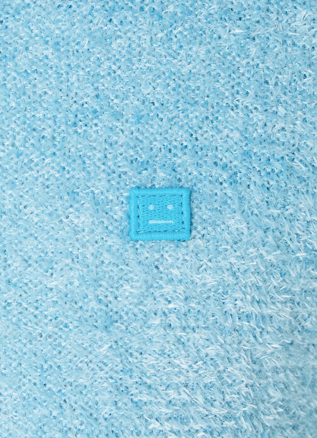 Acne Studios Grofgebreide trui met logo - detail 4 lichtblauw