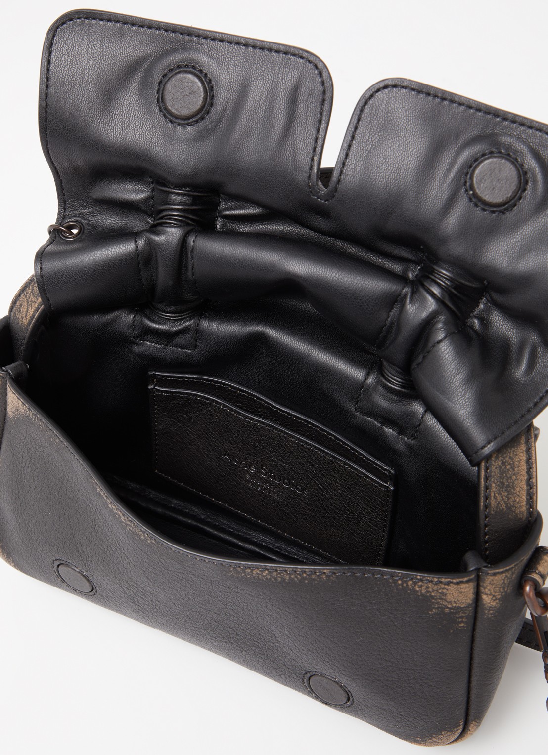 Acne Studios Handtas van kalfsleer met afneembare schouderriem - detail 2 donkerbruin
