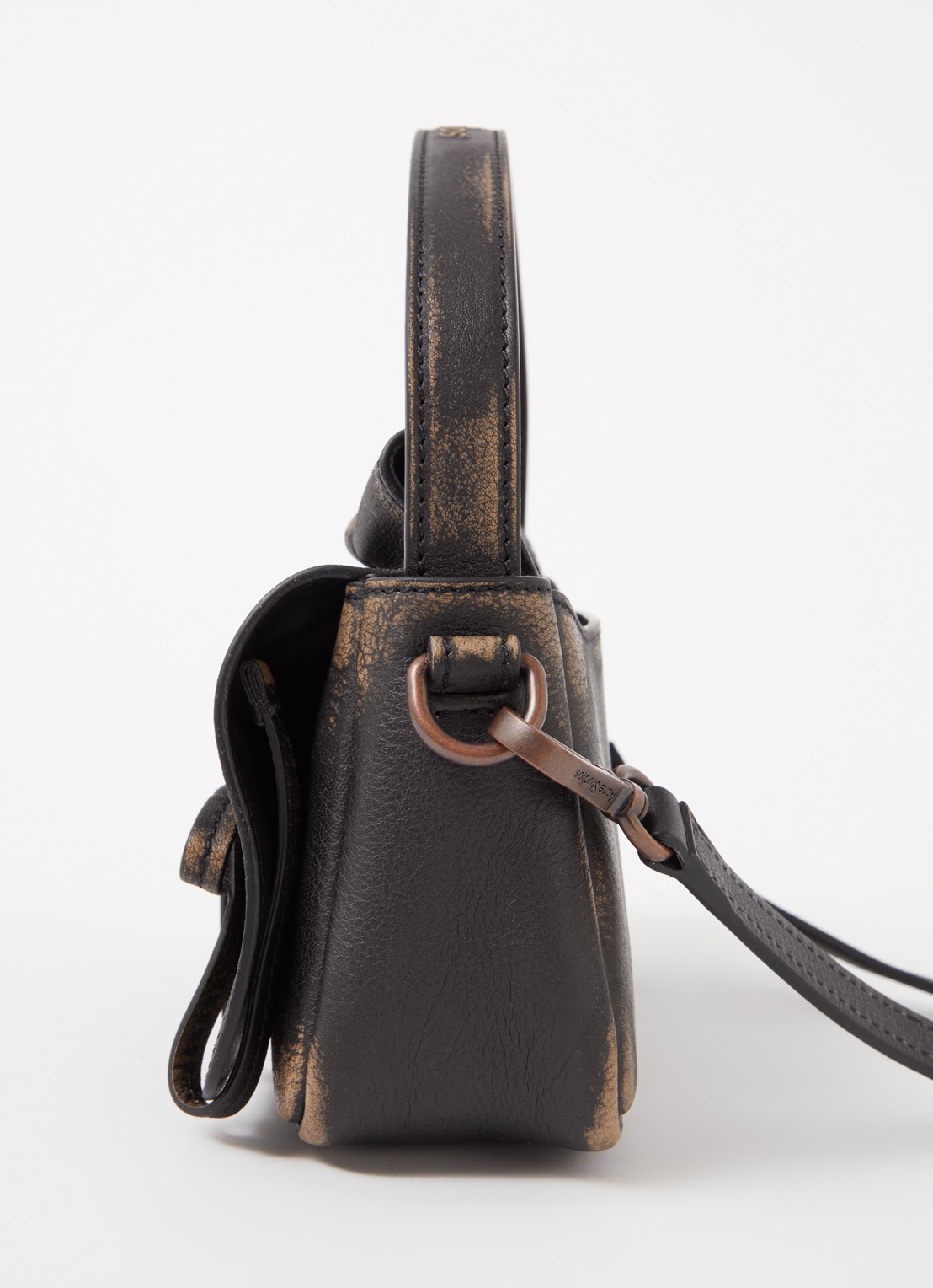 Acne Studios Handtas van kalfsleer met afneembare schouderriem - detail 3 donkerbruin
