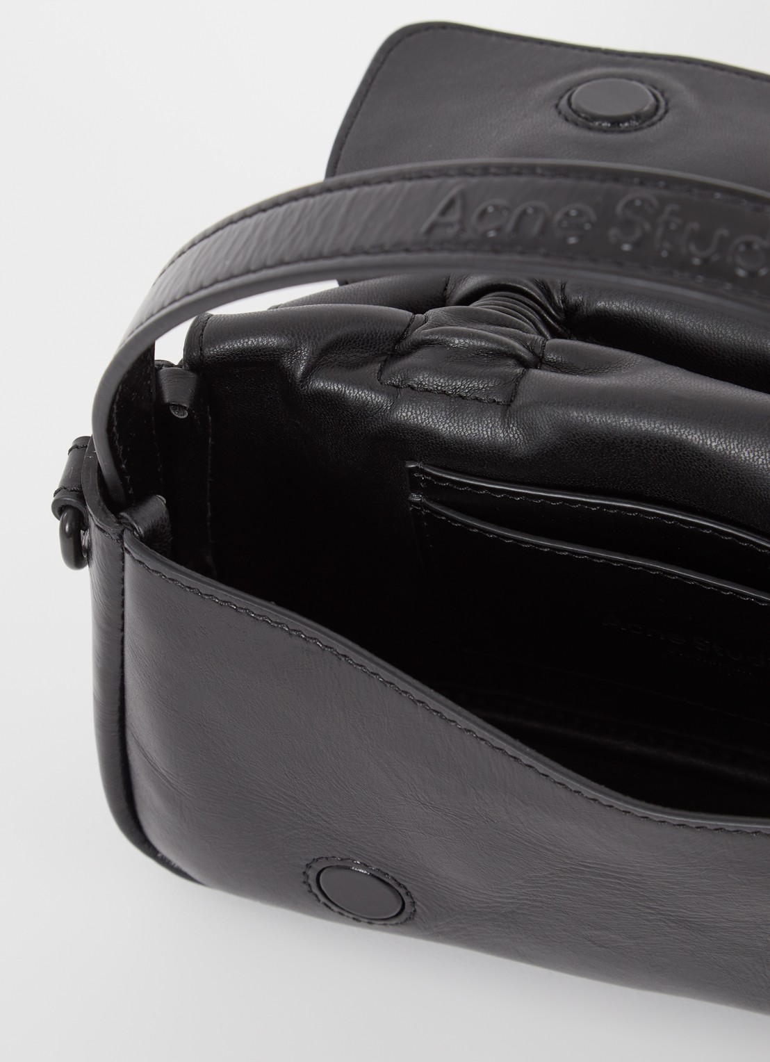 Acne Studios Handtas van kalfsleer met strikdetail - detail 5 zwart