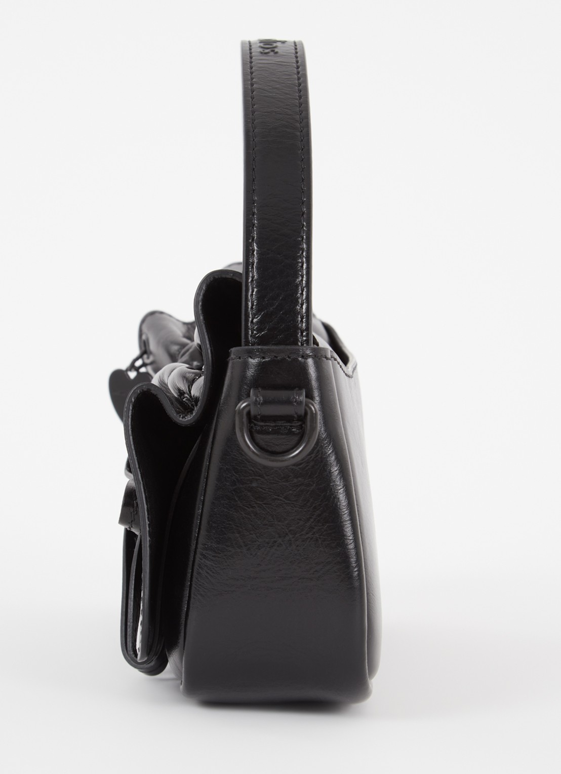 Acne Studios Handtas van kalfsleer met strikdetail - detail 6 zwart