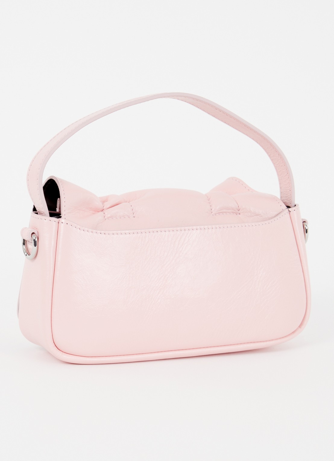Acne Studios Handtas van kalfsleer met strikdetail - achterkant lichtroze