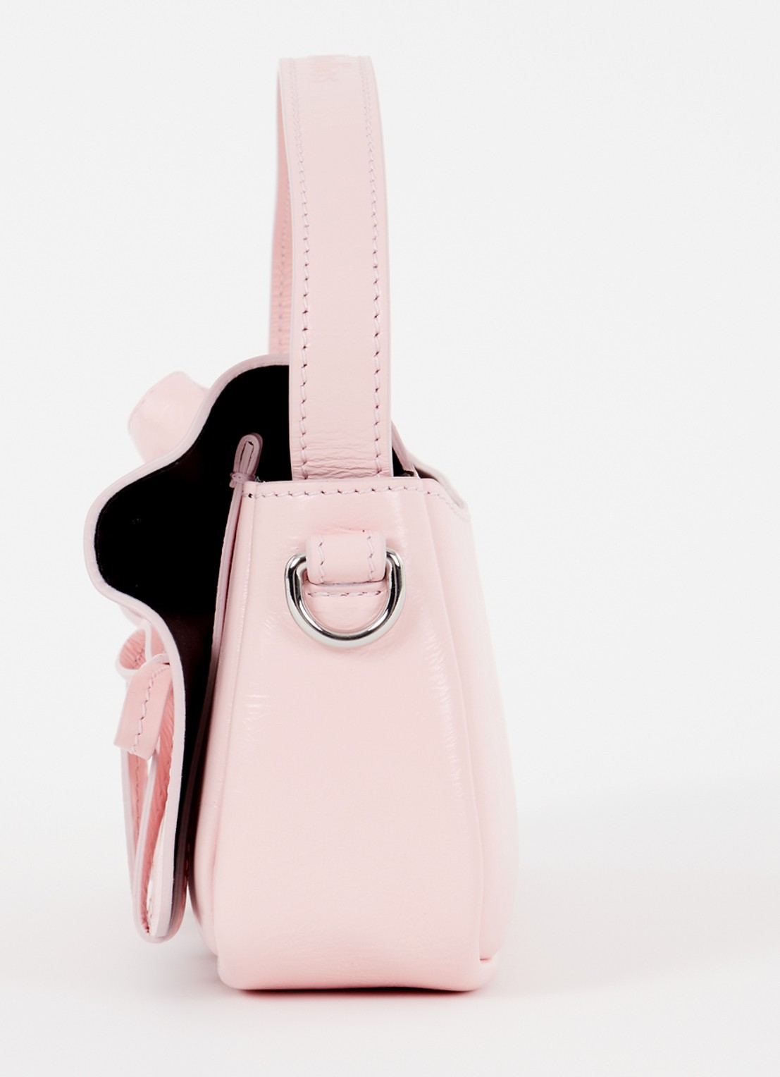 Acne Studios Handtas van kalfsleer met strikdetail - detail 6 lichtroze
