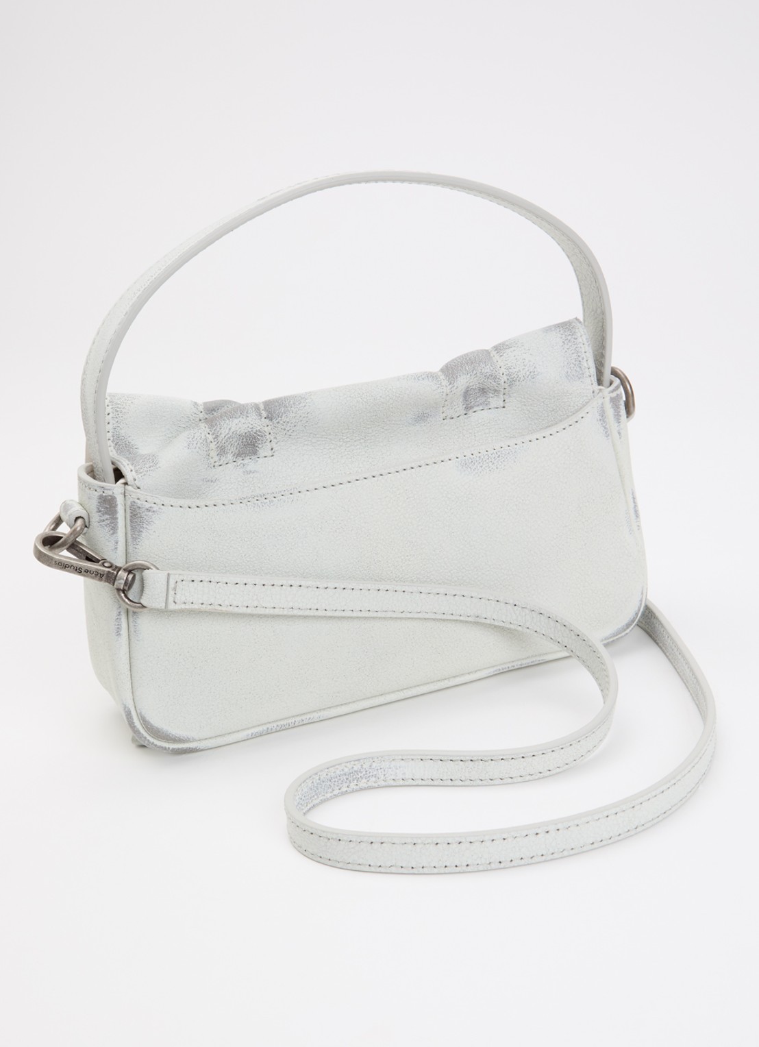 Acne Studios Handtas van leer met afneembare schouderriem - achterkant 4 gebroken wit