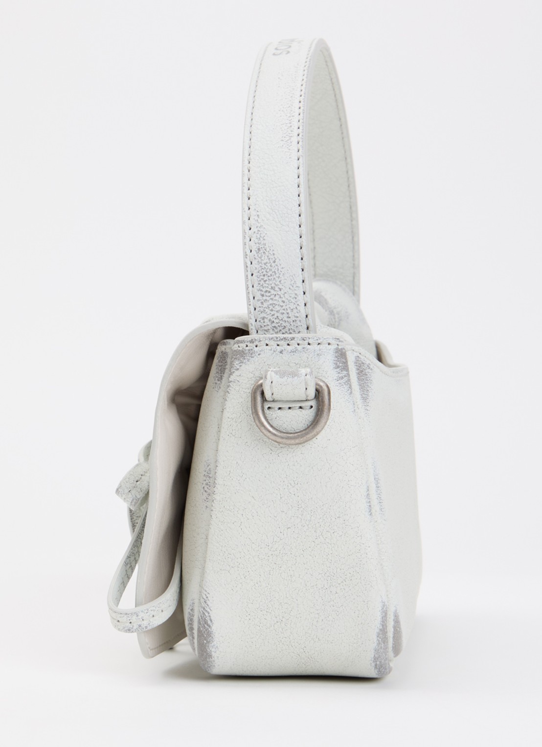 Acne Studios Handtas van leer met afneembare schouderriem - detail 6 gebroken wit