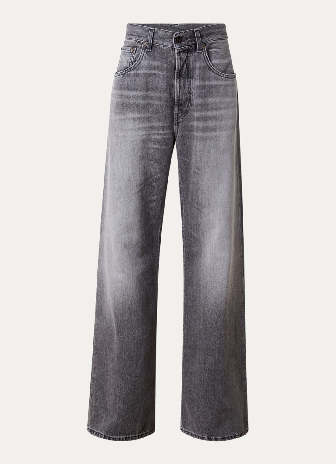 Acne Studios High waist loose fit jeans met gekleurde wassing - voorkant 4 grijs