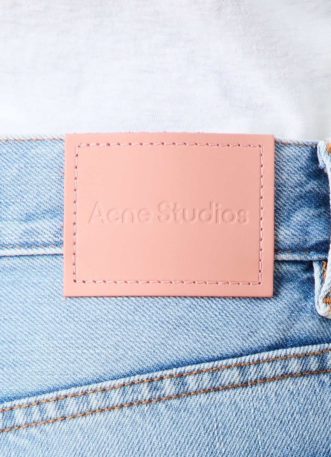 Acne Studios High waist loose fit jeans met lichte wassing - detail 6 indigo