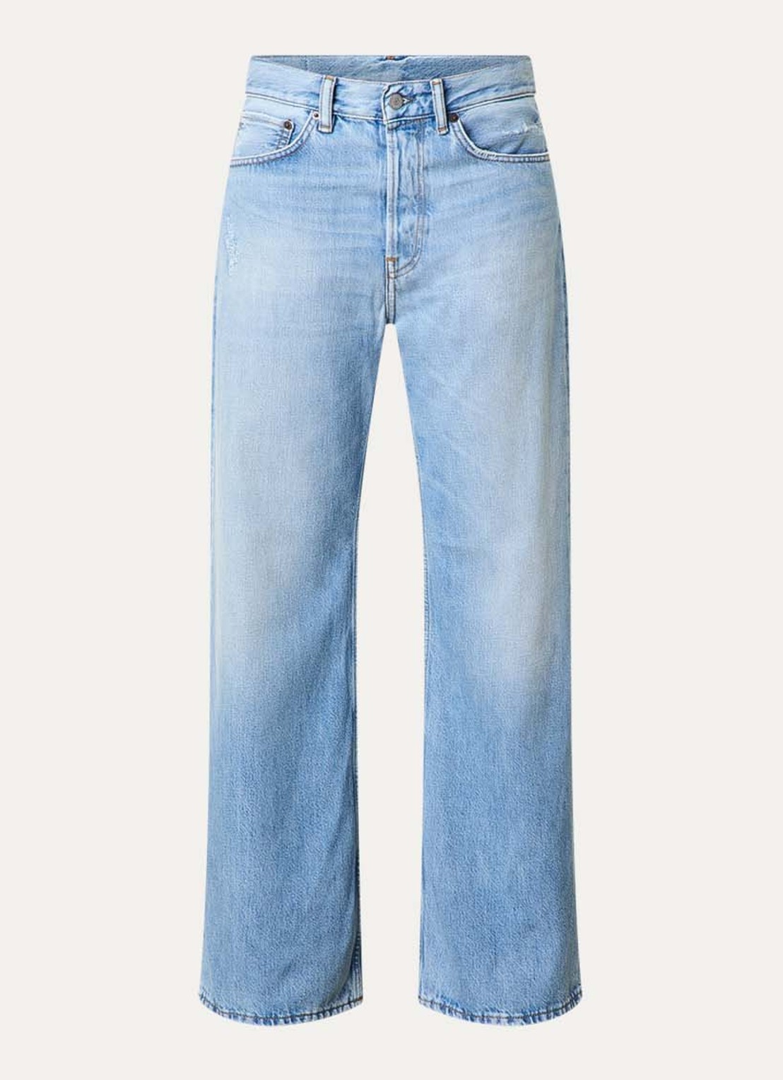 Acne Studios High waist loose fit jeans met lichte wassing - voorkant 2 indigo