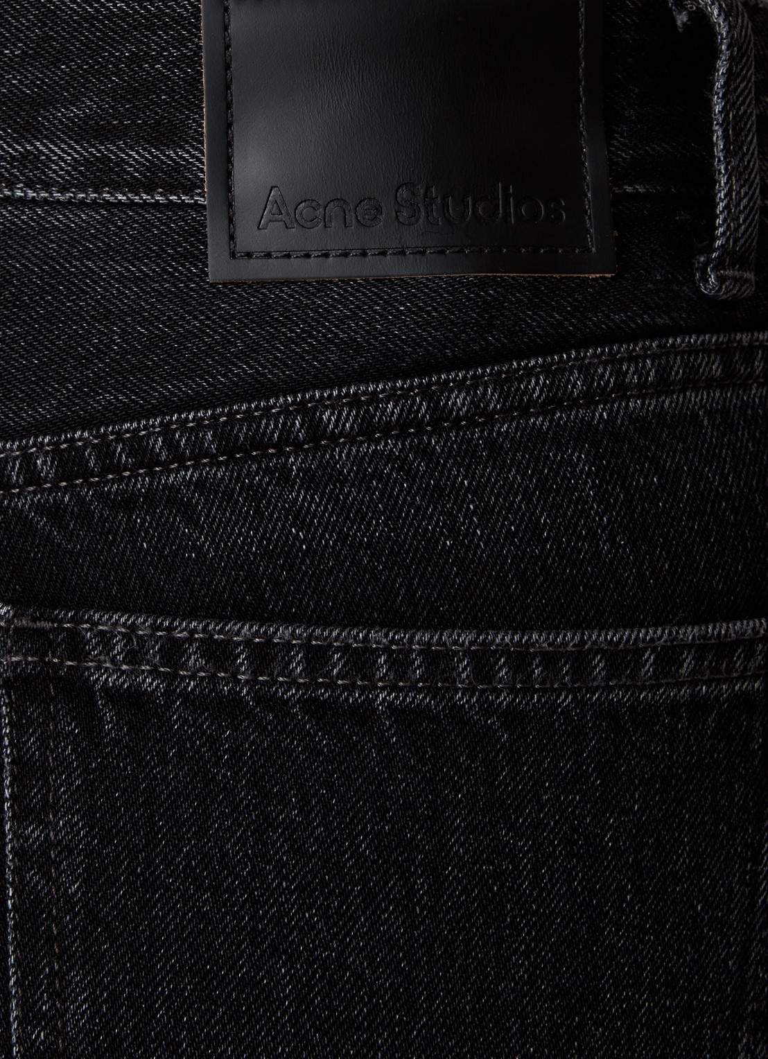 Acne Studios High waist straight leg jeans met gekleurde wassing - detail 5 zwart