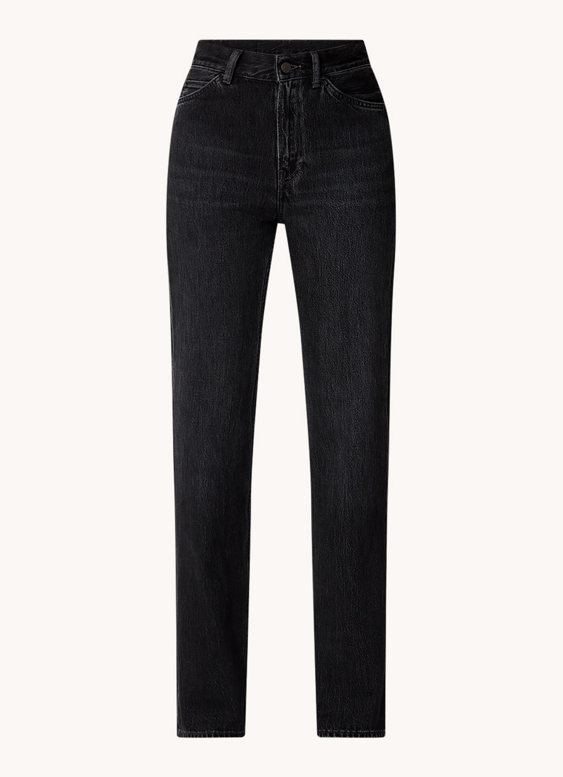 Acne Studios High waist straight leg jeans met gekleurde wassing - voorkant zwart