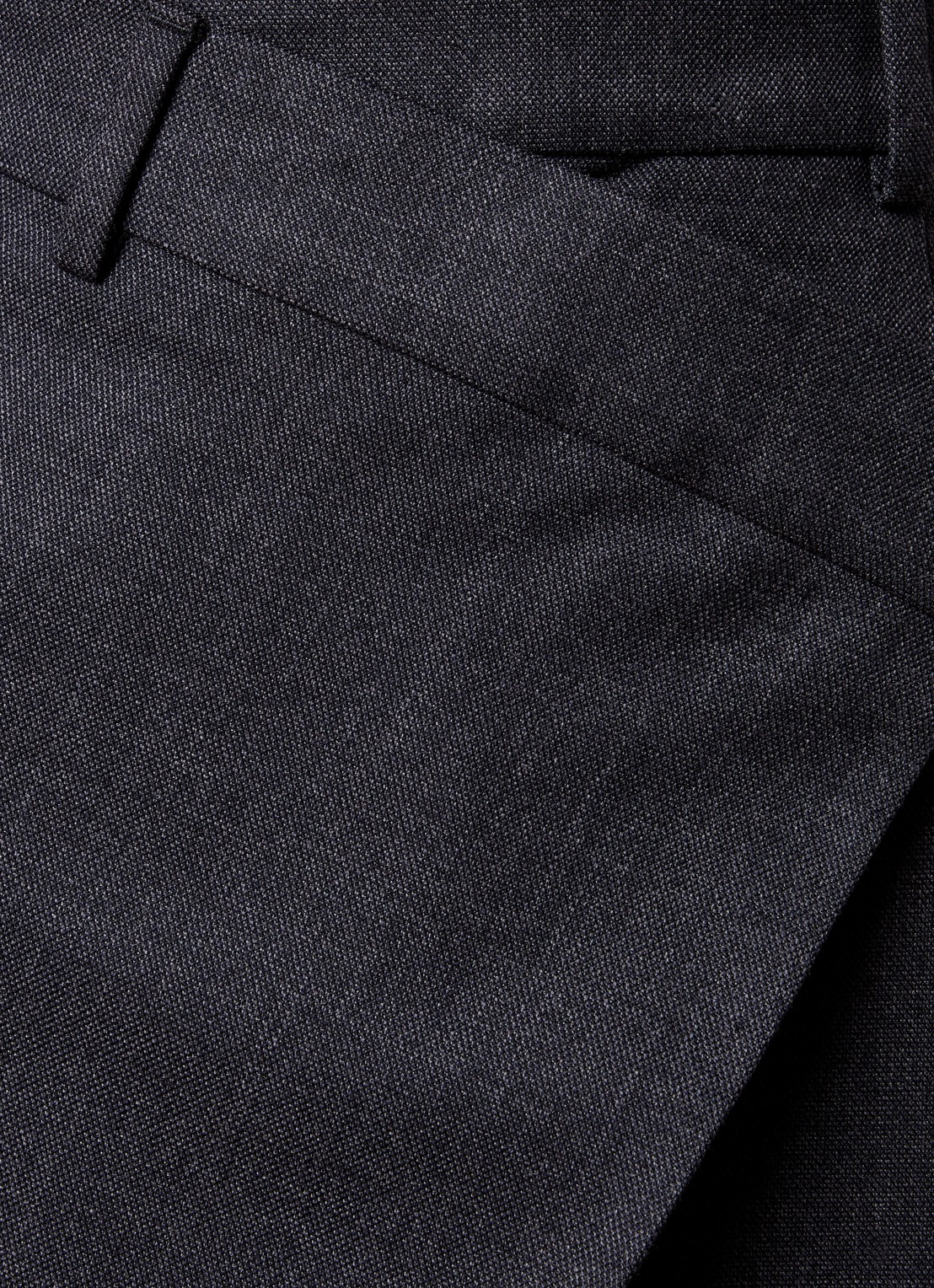 Acne Studios High waist wide fit pantalon in wolblend met overslag  - detail 3 antraciet