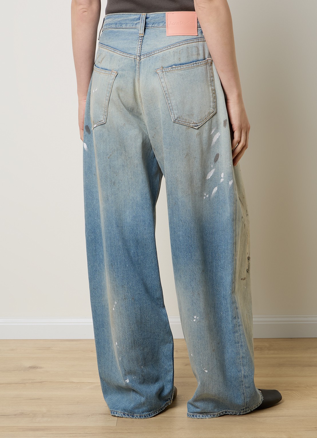 Acne Studios High waist wide leg jeans met lichte wassing - achterkant 6 indigo