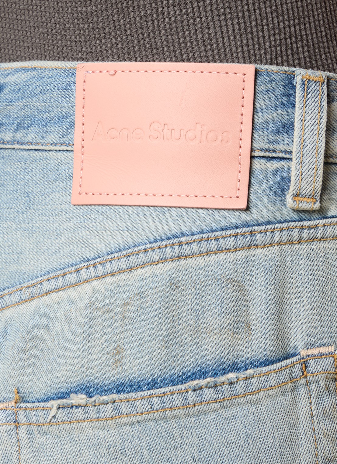 Acne Studios High waist wide leg jeans met lichte wassing - detail 5 indigo