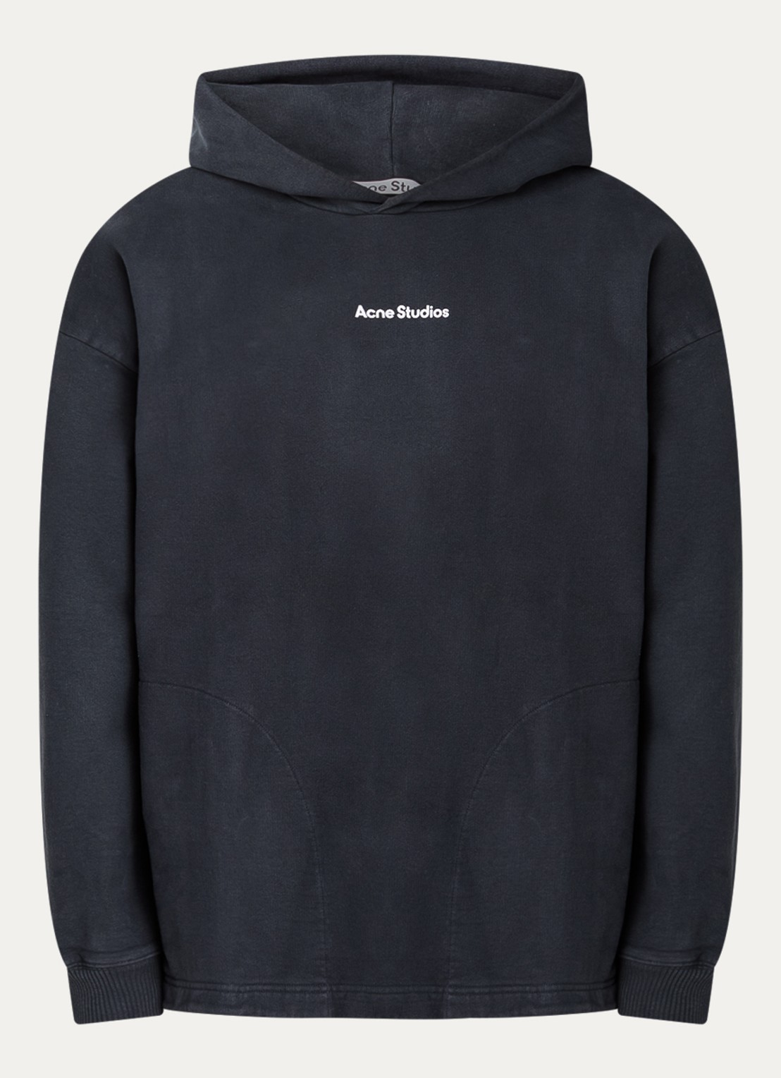 Acne Studios Hoodie met steekzakken en logo - voorkant zwart