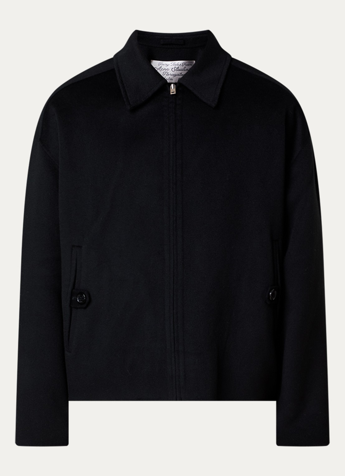 Acne Studios Jack in kasjmierblend met steekzakken - voorkant 4 zwart