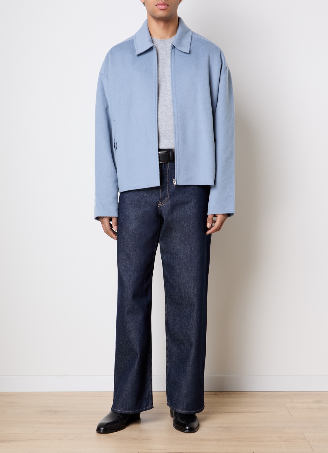 Acne Studios Jack in kasjmierblend met steekzakken - voorkant 6 blauw