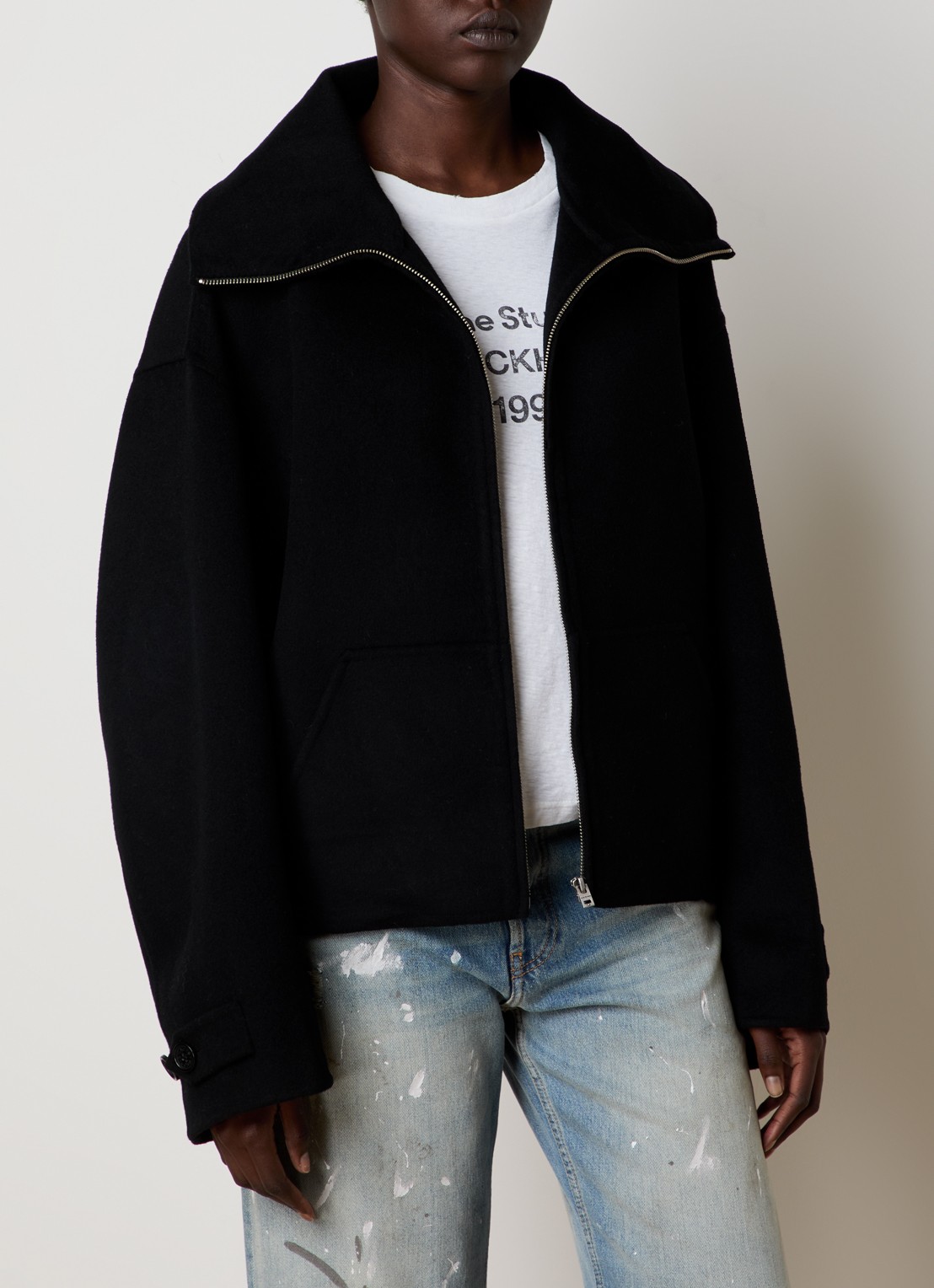 Acne Studios Jack in kasjmierblend - detail zwart