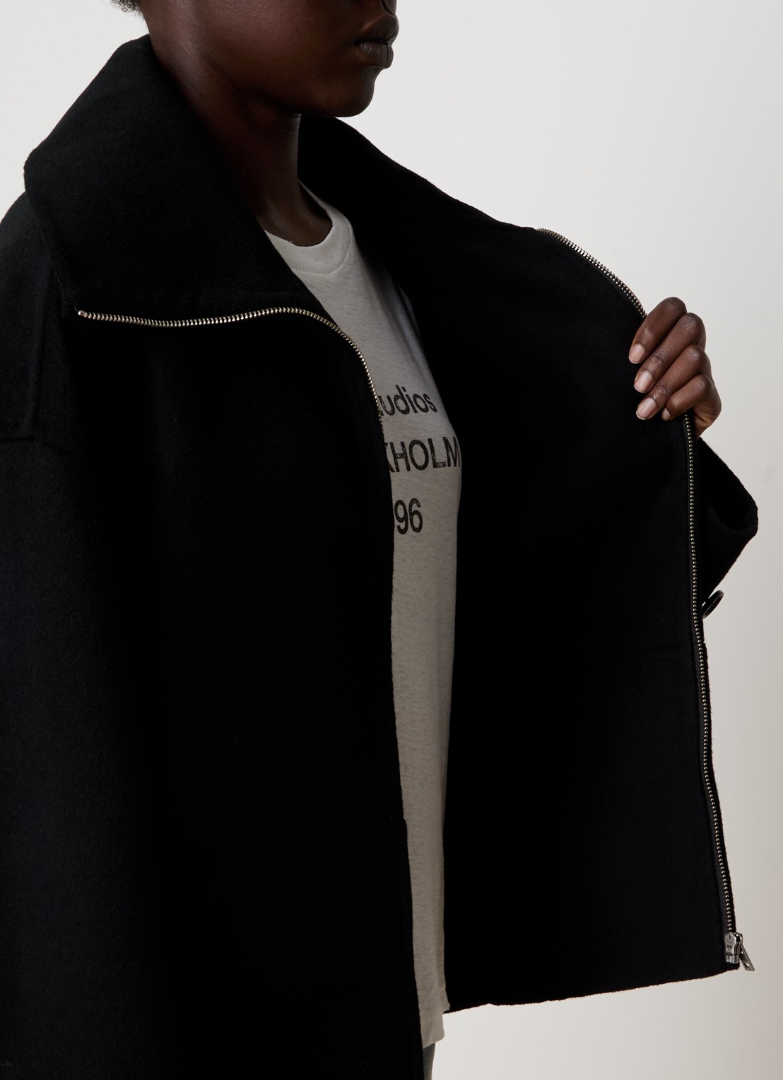 Acne Studios Jack in kasjmierblend - detail 2 zwart