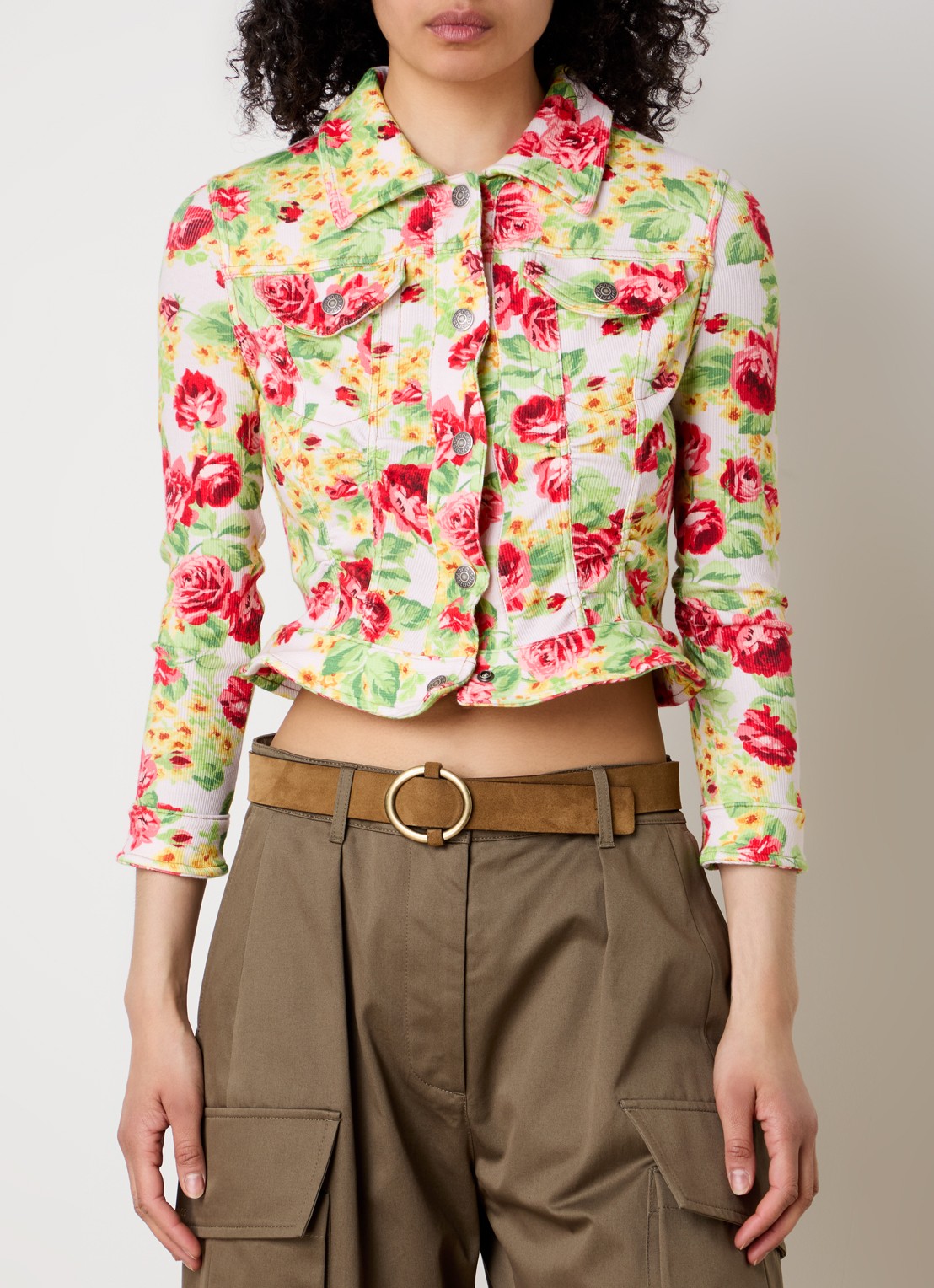 Acne Studios Jack met bloemenprint - detail 3 roze