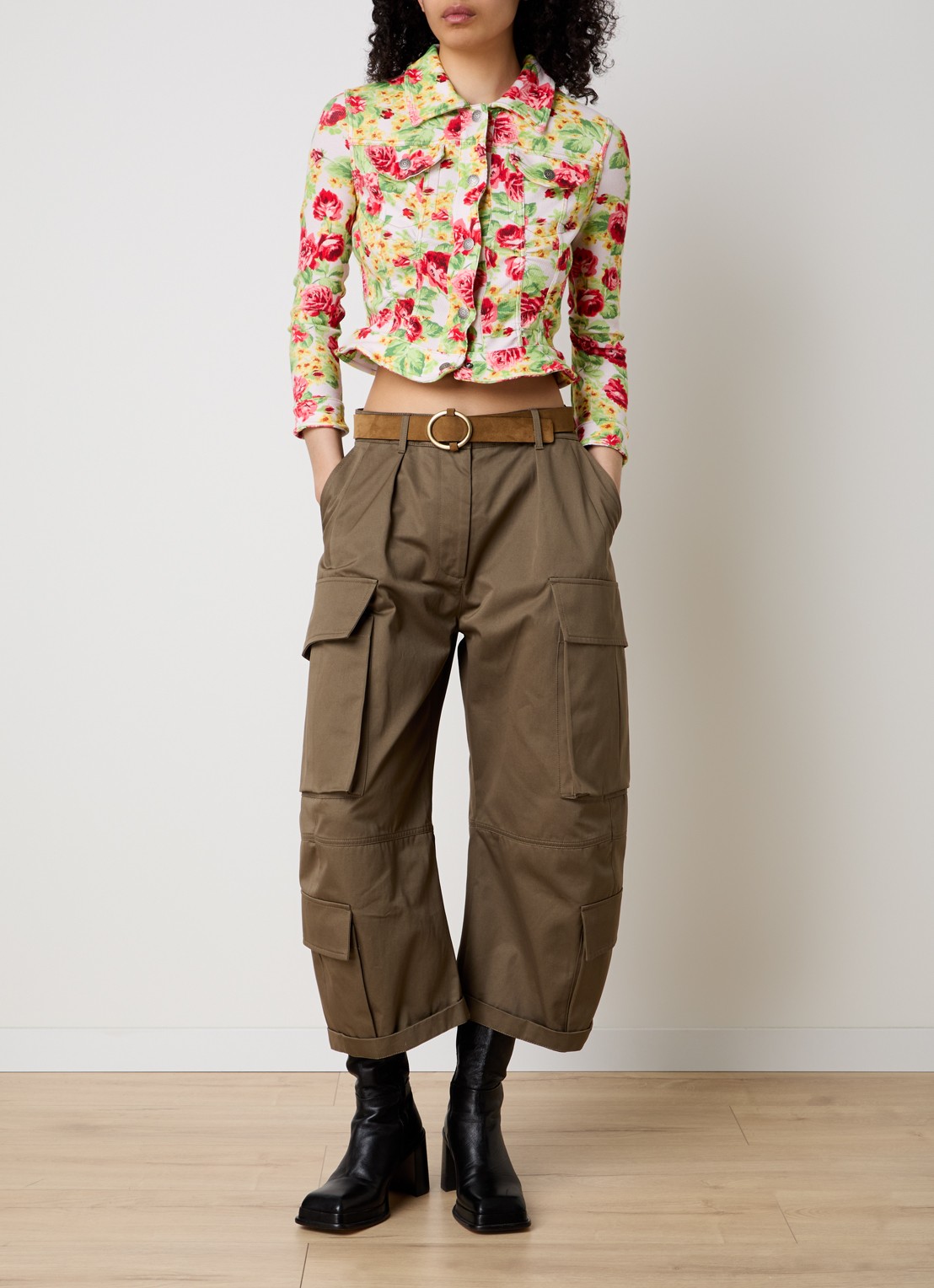Acne Studios Jack met bloemenprint - voorkant 2 roze