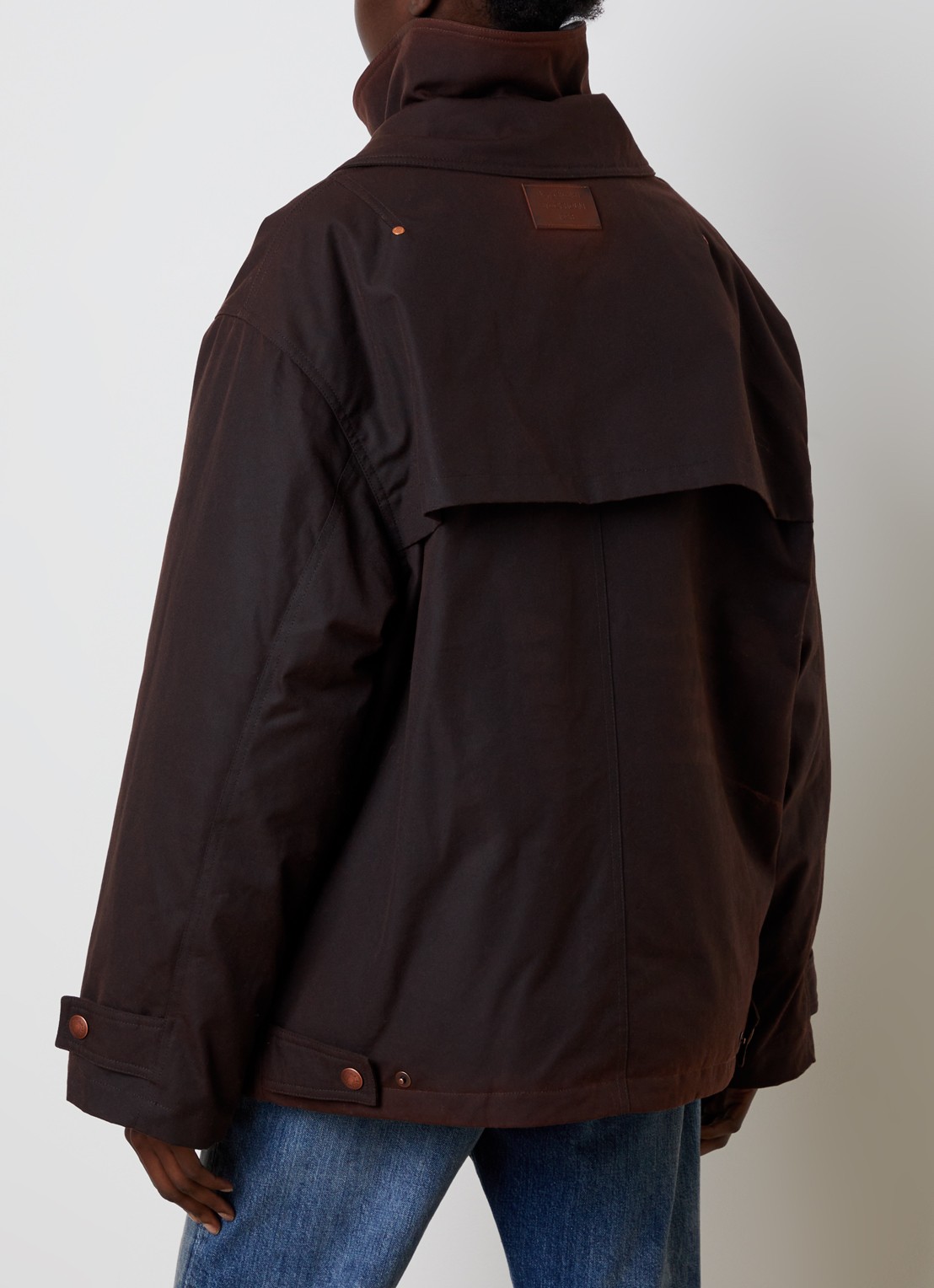 Acne Studios Jack van canvas met donsvulling - achterkant 6 donkerbruin