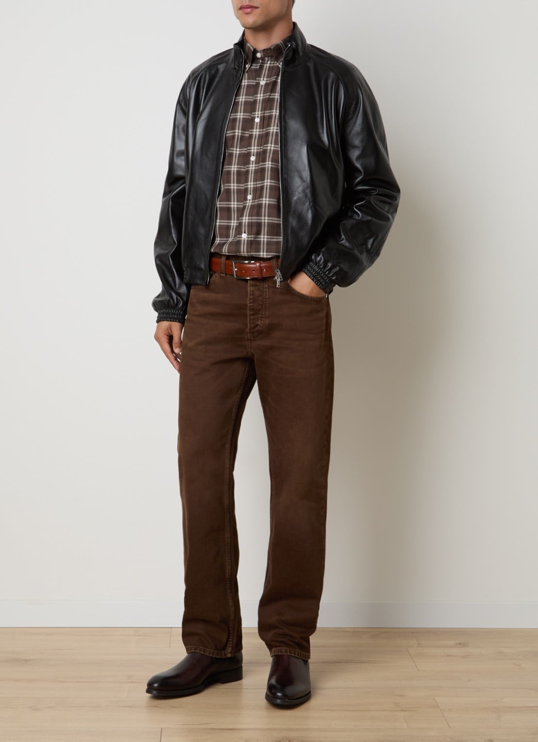 Acne Studios Jack van lamsleer met steekzakken - voorkant 6 zwart
