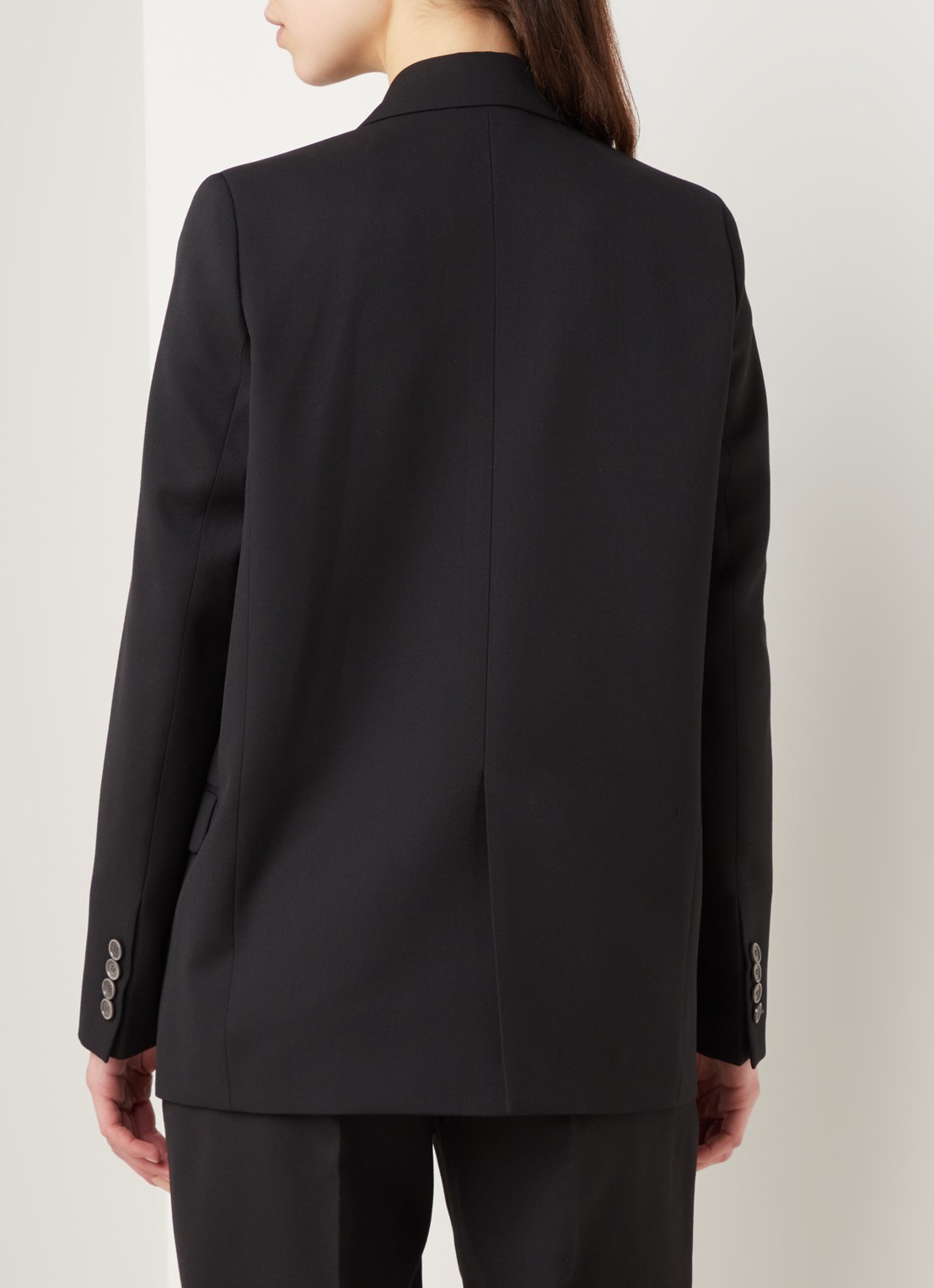 Acne Studios Janny double-breasted blazer in wolblend - achterkant zwart